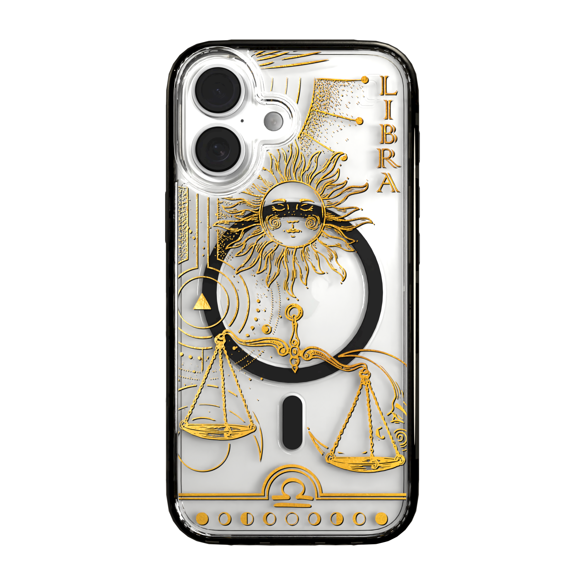 iPhone 16 Series | MagSafe | Zodiac Collection | Libra Libra Gold / iPhone 16 / Black