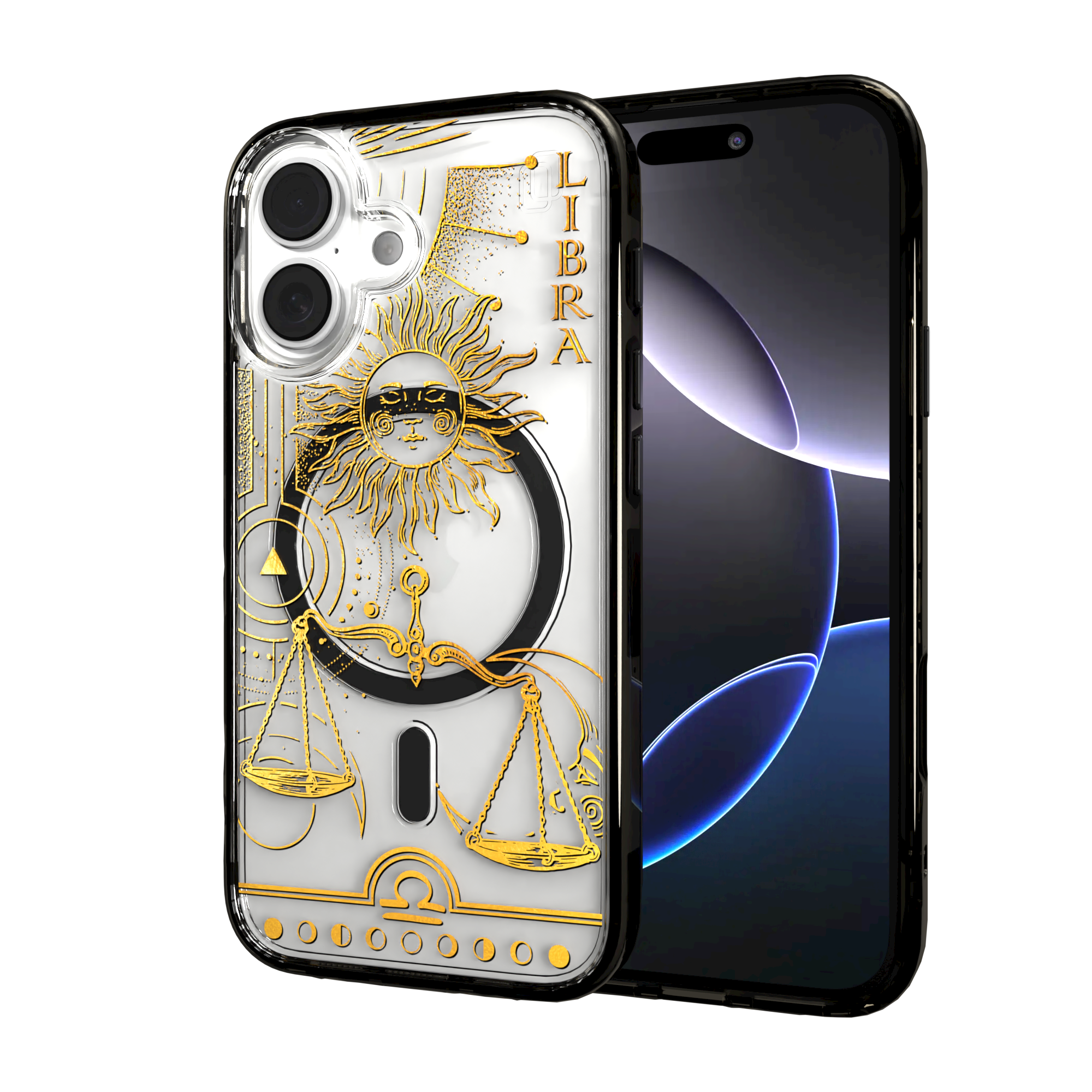 iPhone 16 Series | MagSafe | Zodiac Collection | Libra Libra Gold / iPhone 16 / Black
