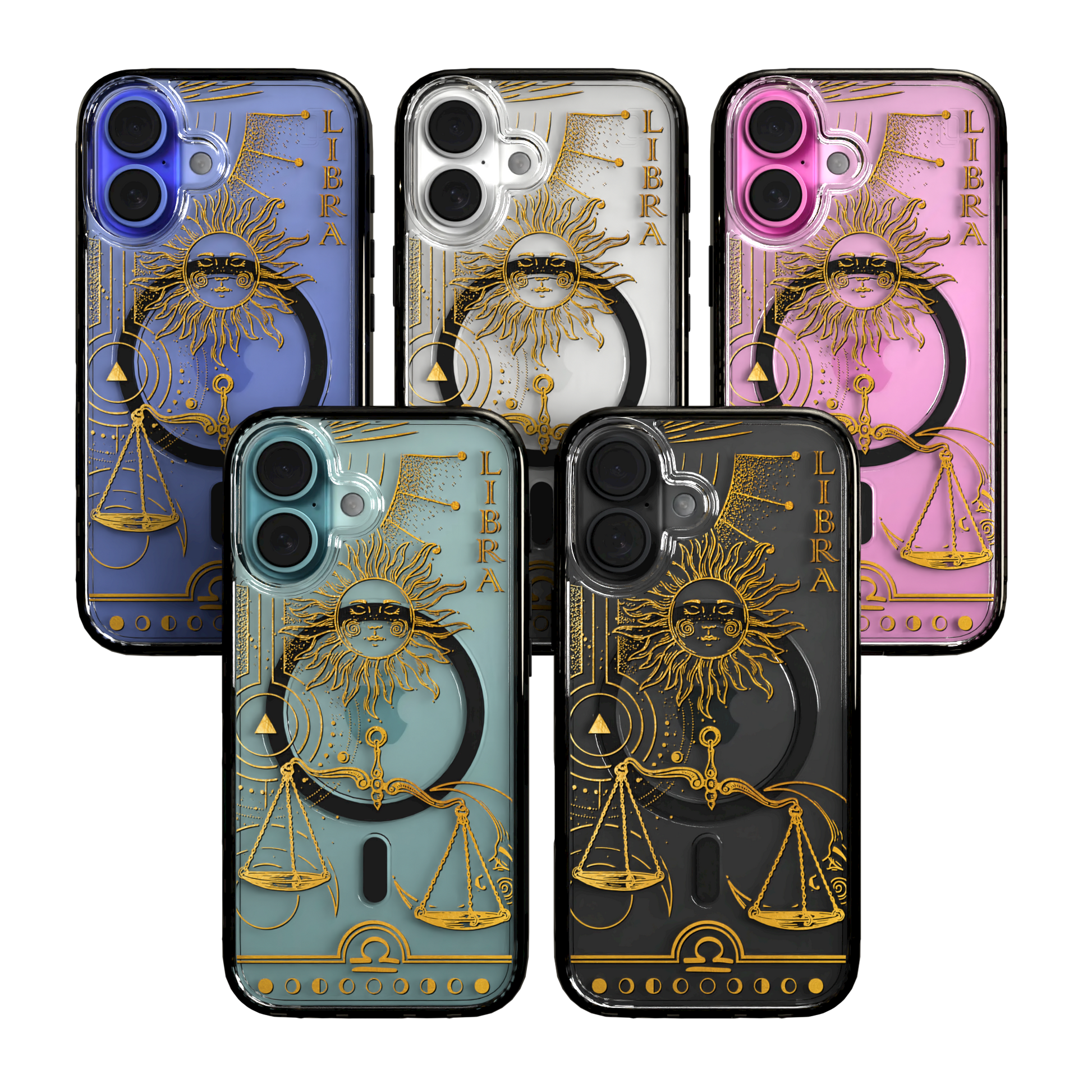iPhone 16 Series | MagSafe | Zodiac Collection | Libra Libra Gold / iPhone 16 / Black