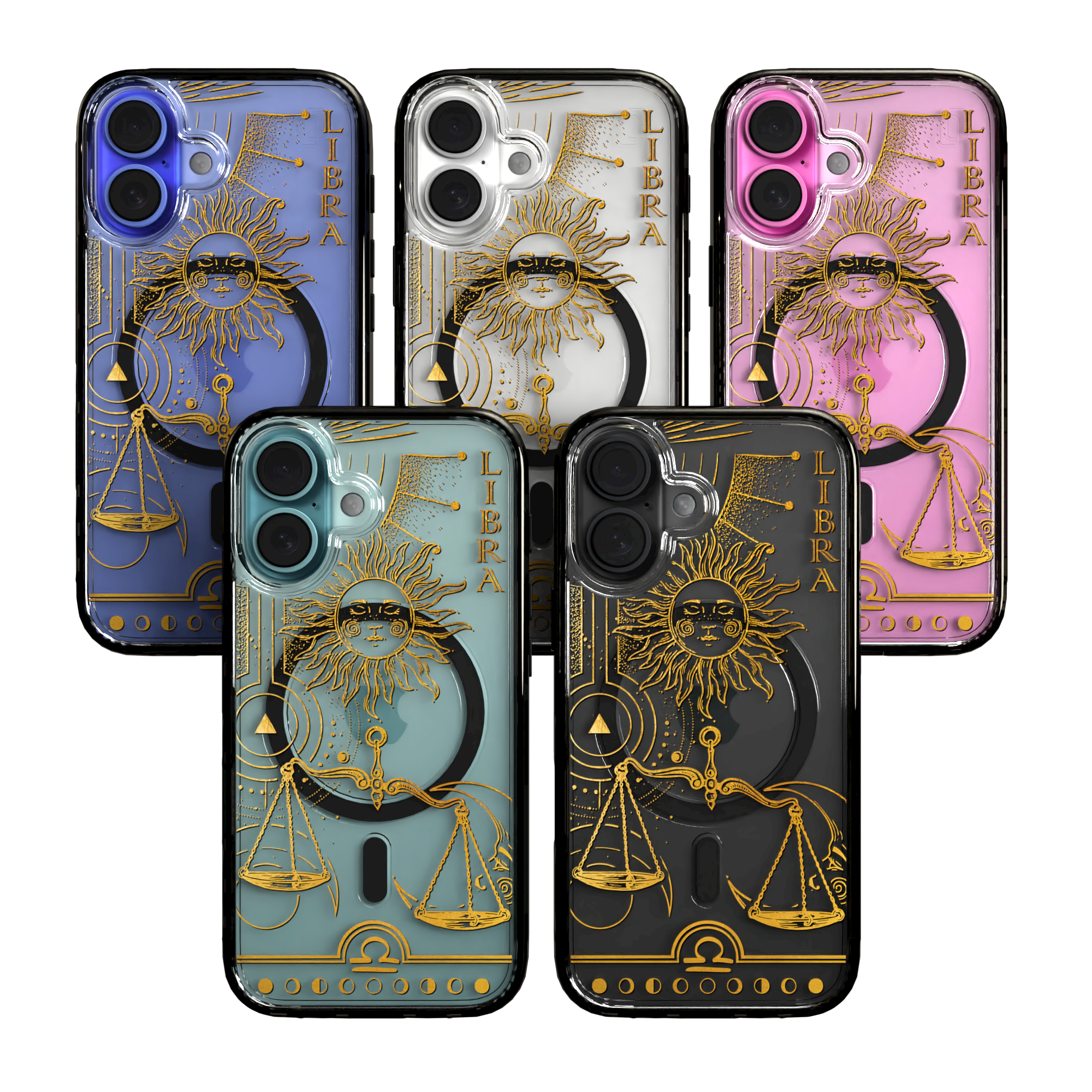 iPhone 16 Series | MagSafe | Zodiac Collection | Libra Libra Gold / iPhone 16 / Black