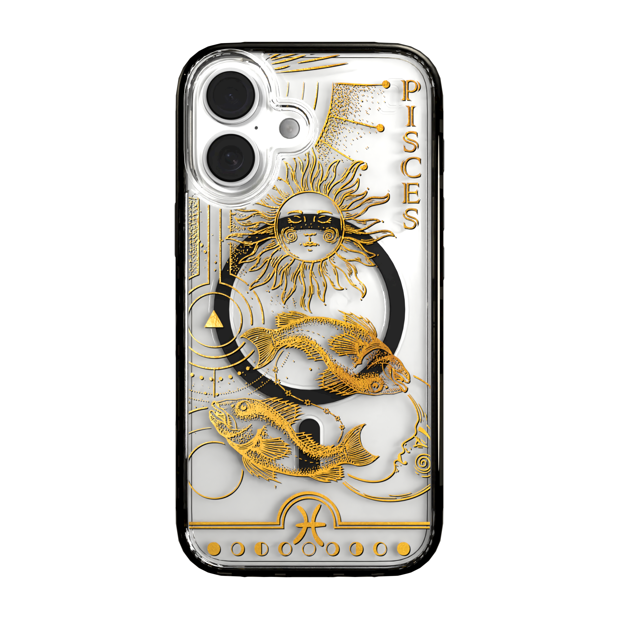 iPhone 16 Series | MagSafe | Zodiac Collection | Pisces Pisces Gold / iPhone 16 / Black