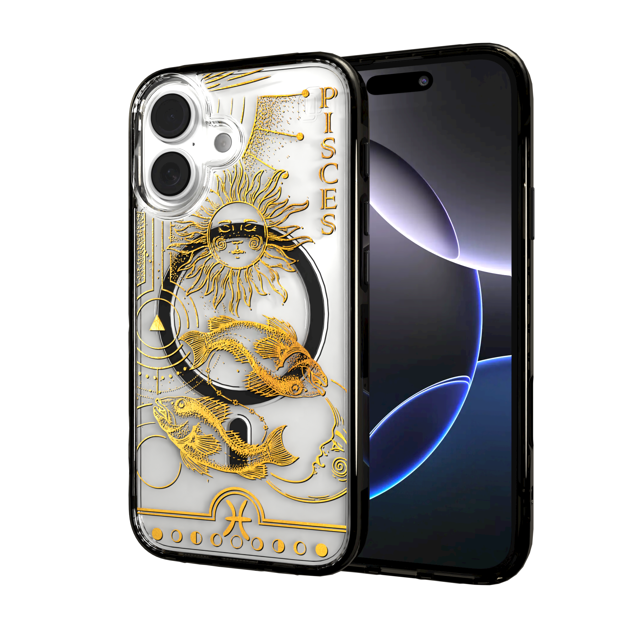 iPhone 16 Series | MagSafe | Zodiac Collection | Pisces Pisces Gold / iPhone 16 / Black