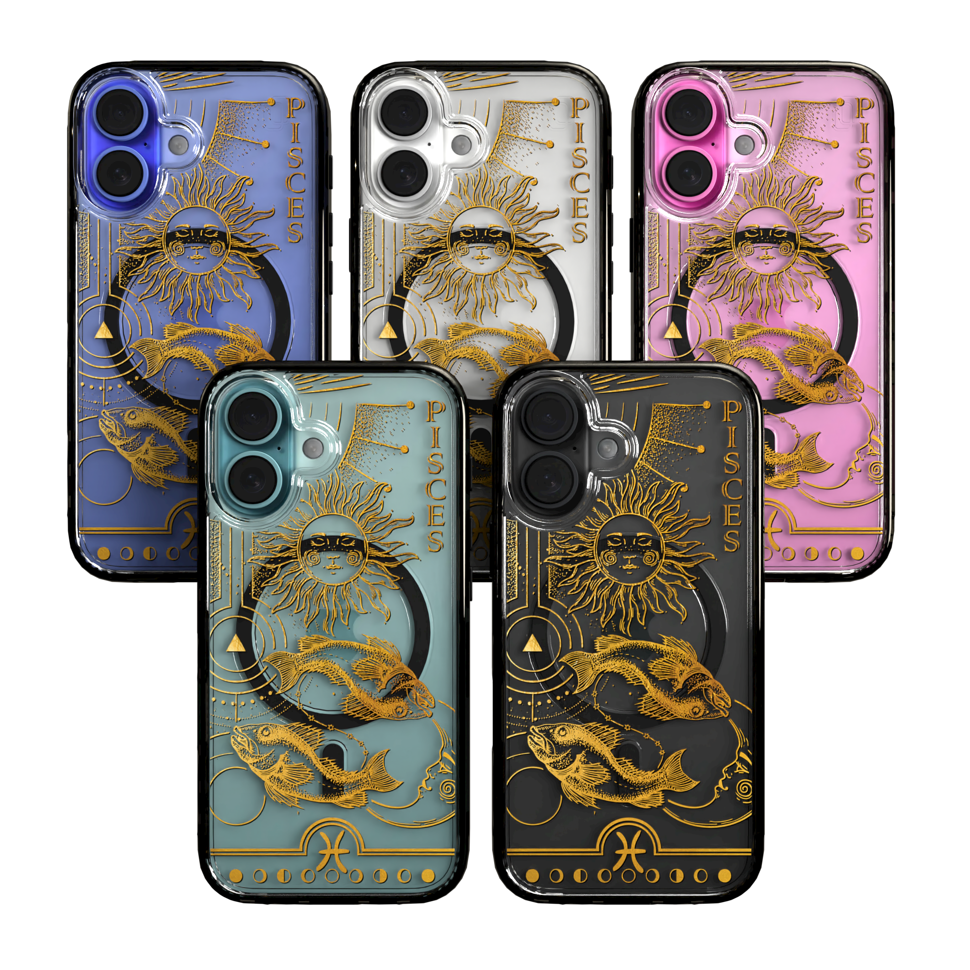 iPhone 16 Series | MagSafe | Zodiac Collection | Pisces Pisces Gold / iPhone 16 / Black
