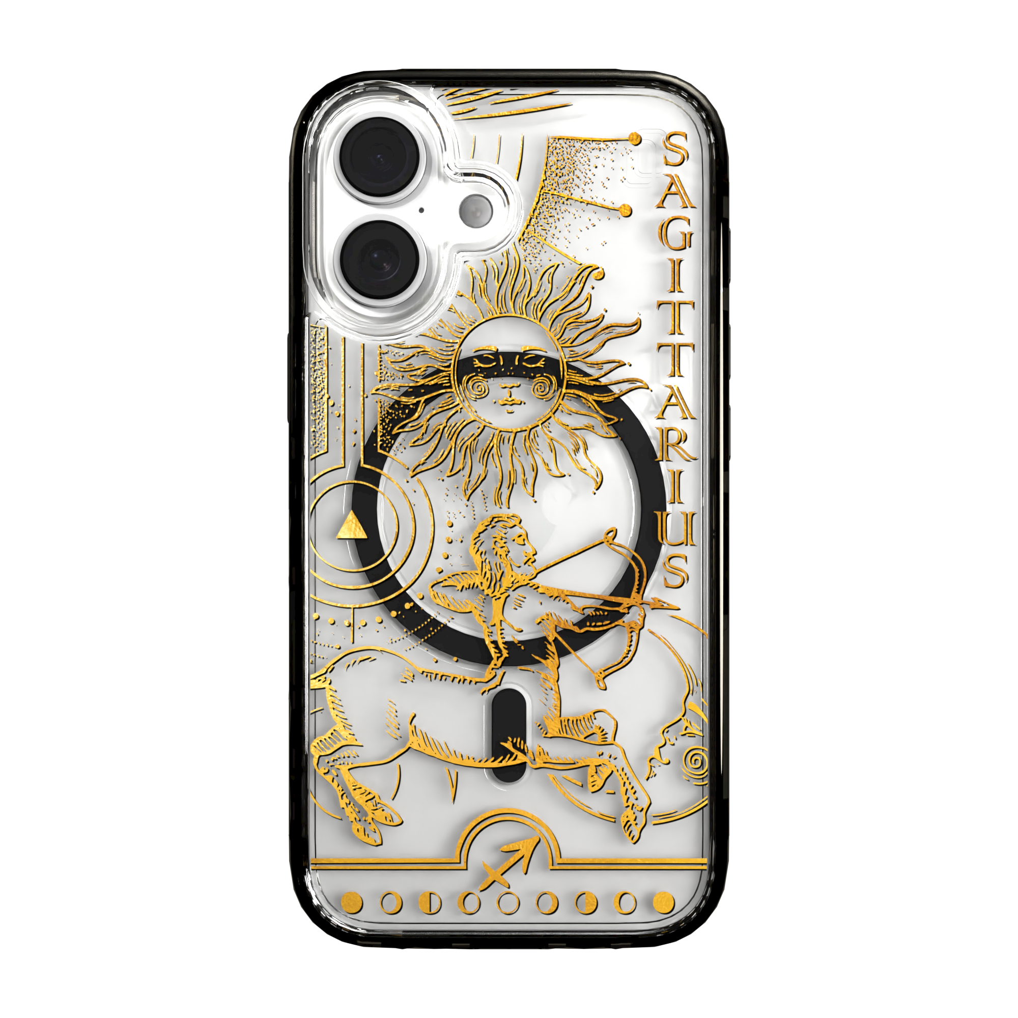 iPhone 16 Series | MagSafe | Zodiac Collection | Sagitarius Sagittarius Gold / iPhone 16 / Black