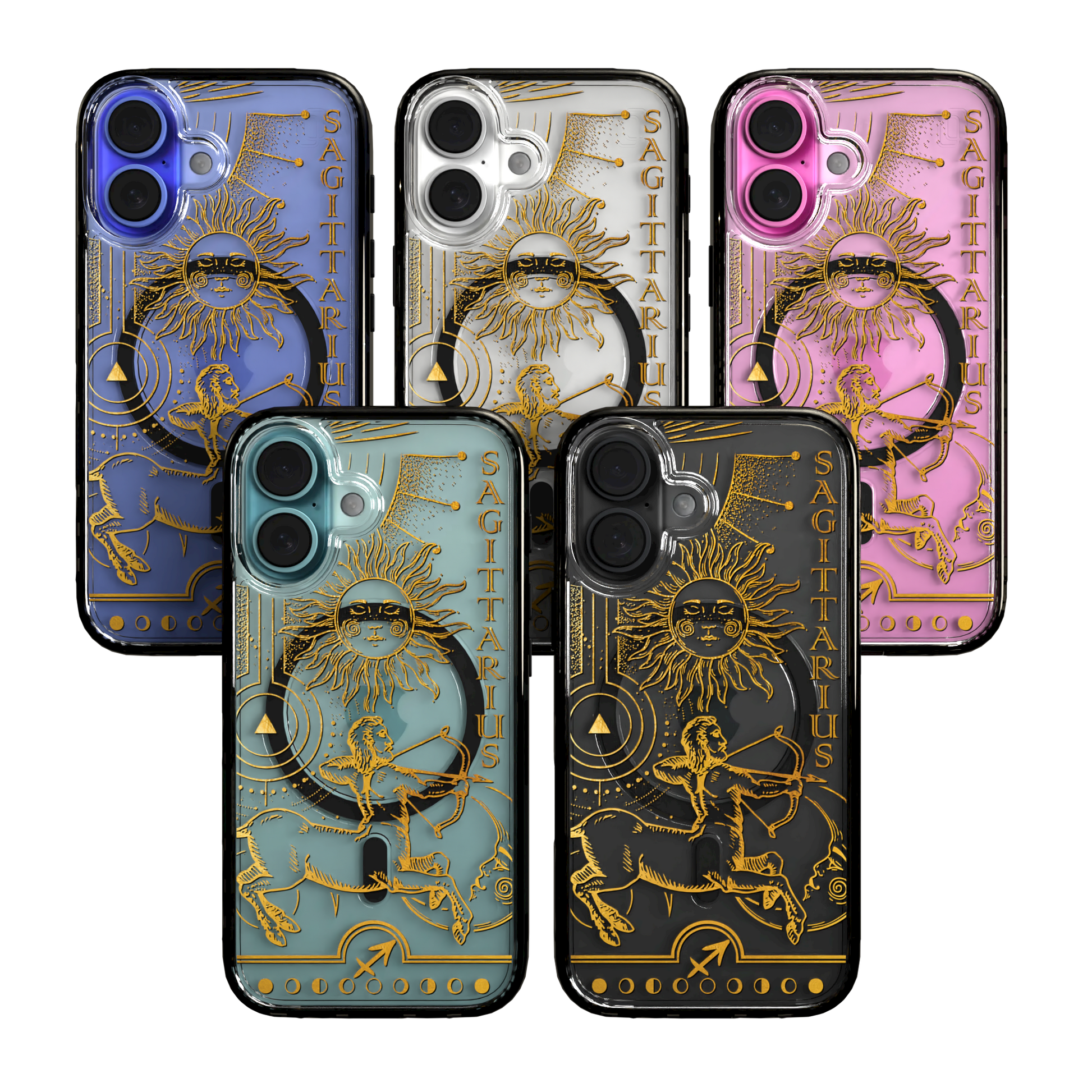 iPhone 16 Series | MagSafe | Zodiac Collection | Sagitarius Sagittarius Gold / iPhone 16 / Black
