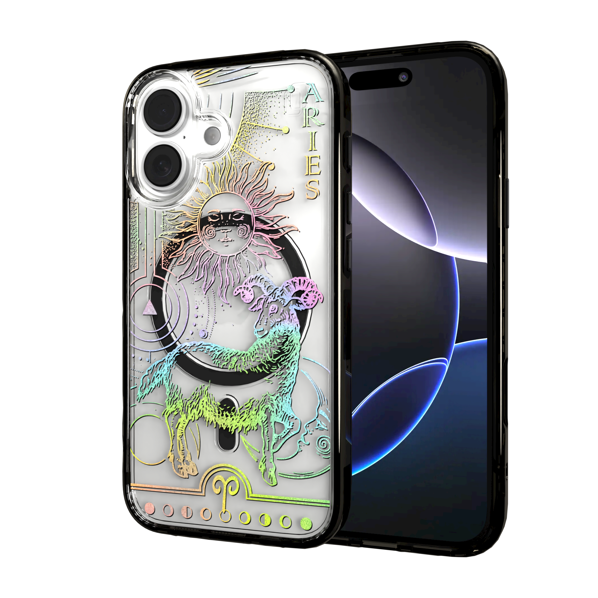 iPhone 16 Series | MagSafe | Zodiac Collection | Aries Aries Rainbow / iPhone 16 / Black