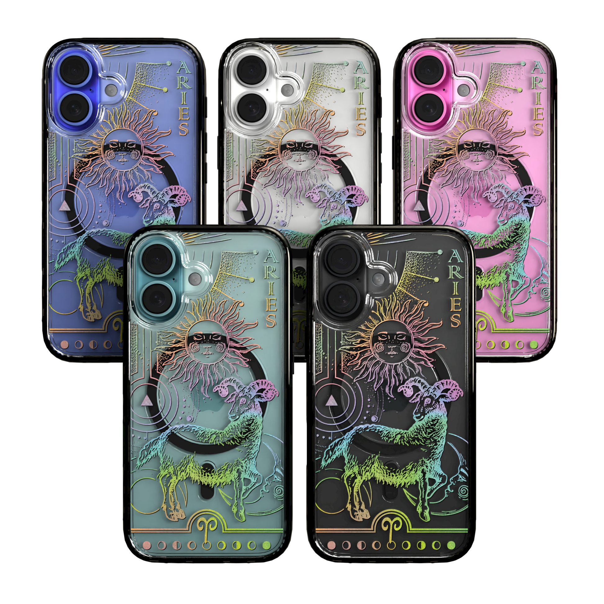 iPhone 16 Series | MagSafe | Zodiac Collection | Aries Aries Rainbow / iPhone 16 / Black