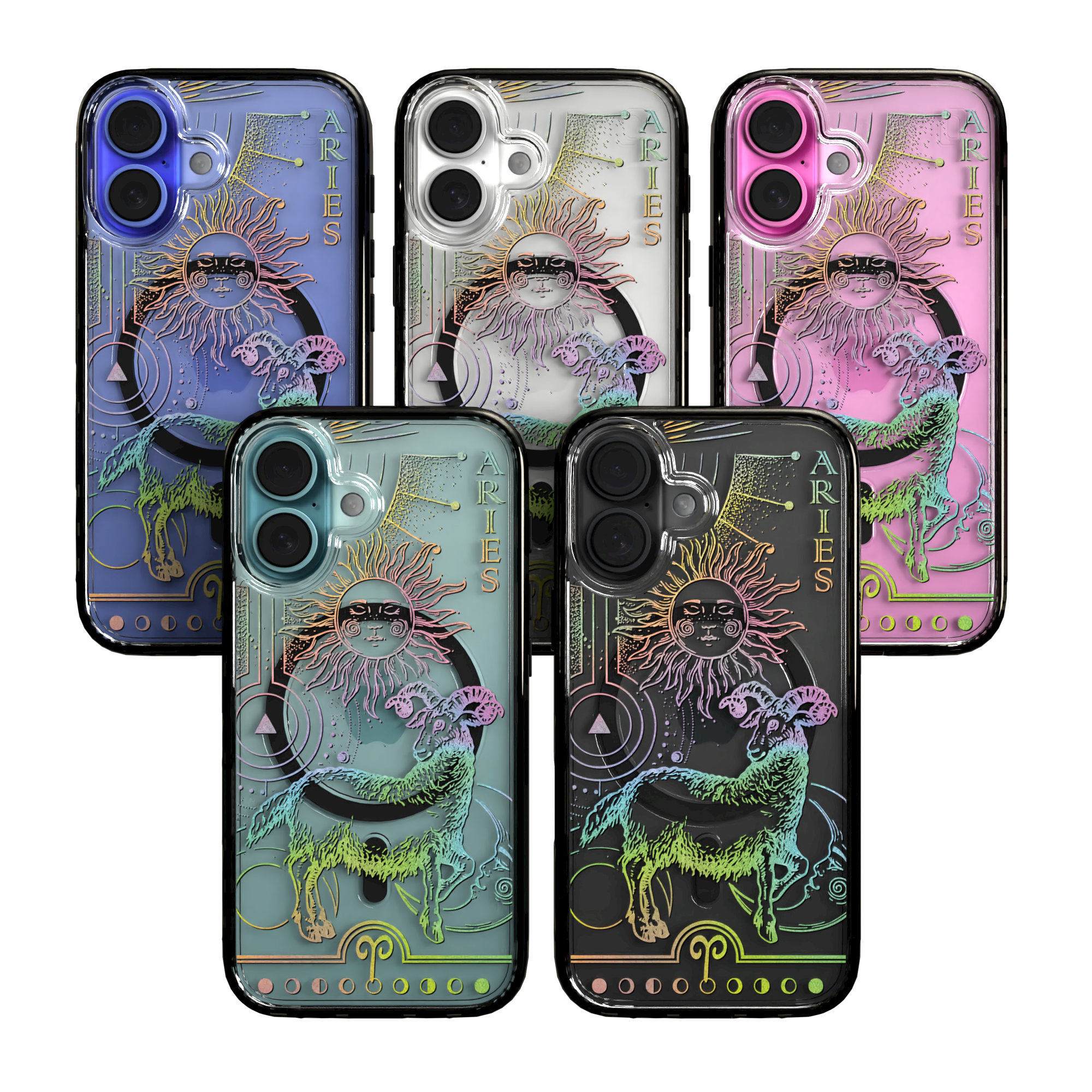 iPhone 16 Series | MagSafe | Zodiac Collection | Aries Aries Rainbow / iPhone 16 / Black