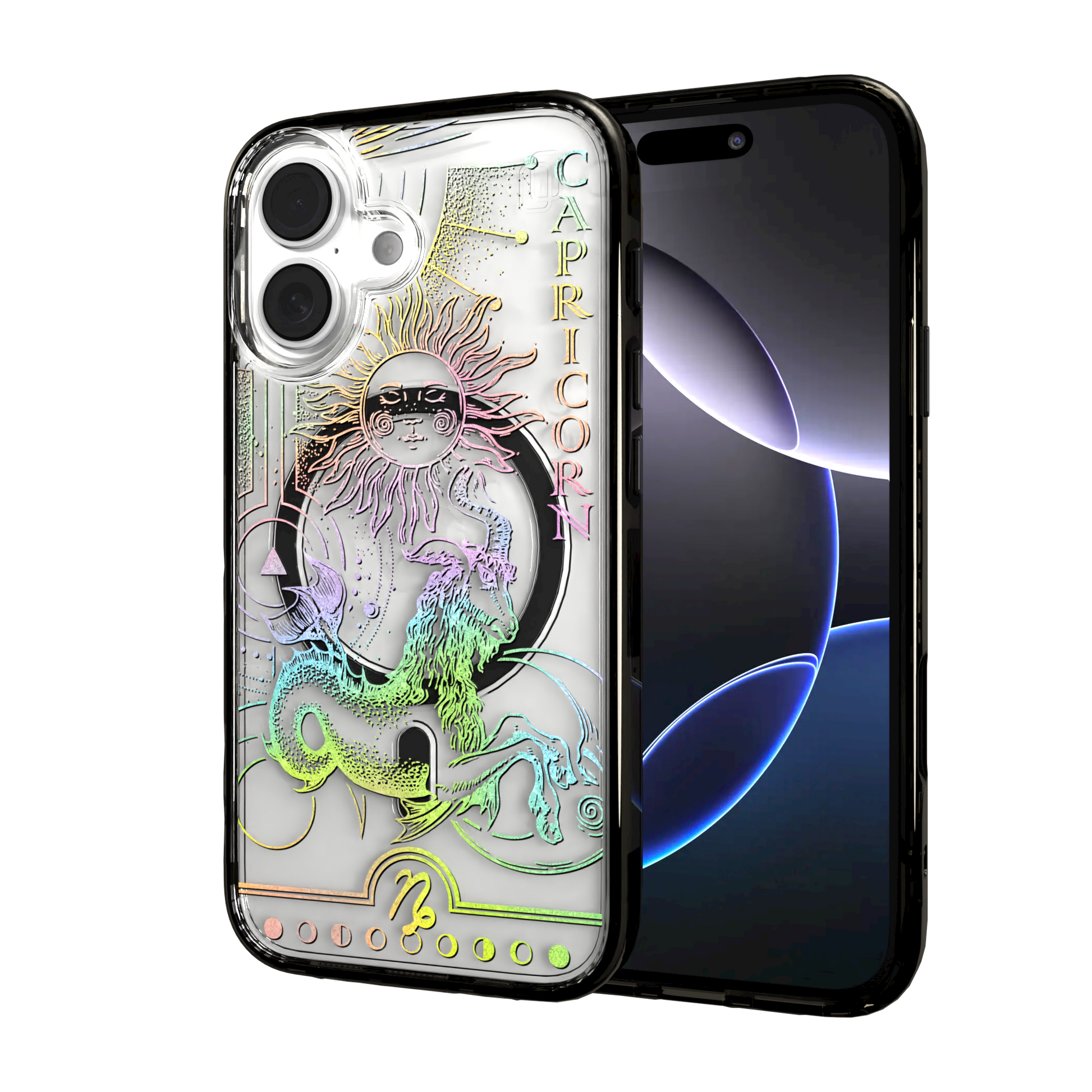 iPhone 16 Series | MagSafe | Zodiac Collection |Capricorn Capricorn Rainbow / iPhone 16 / Black