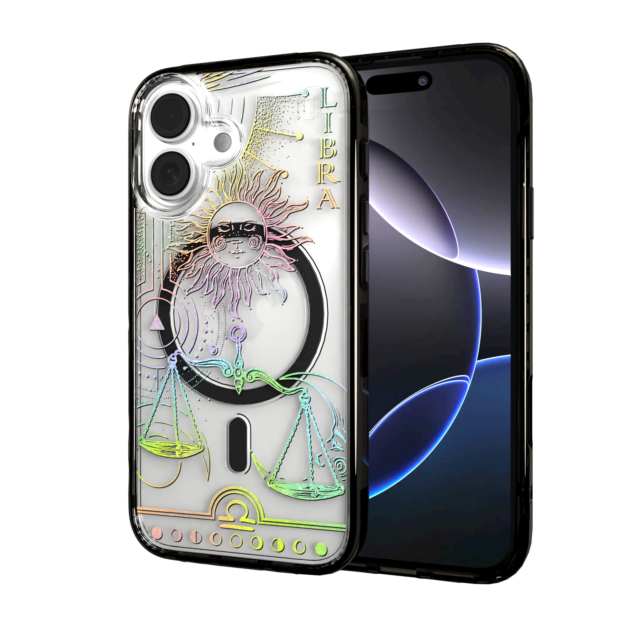 iPhone 16 Series | MagSafe | Zodiac Collection | Libra Libra Rainbow / iPhone 16 / Black