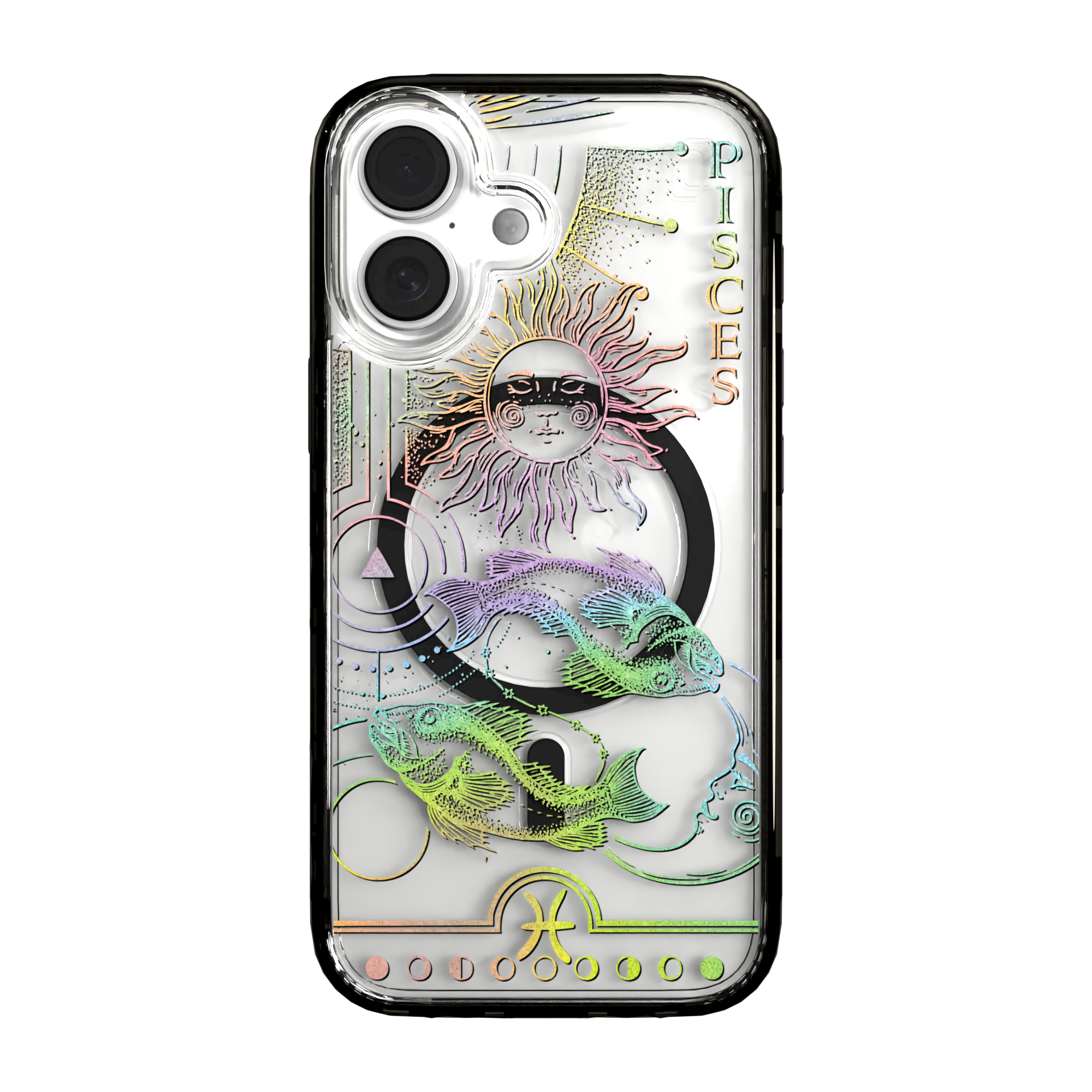 iPhone 16 Series | MagSafe | Zodiac Collection | Pisces Pisces Rainbow / iPhone 16 / Black