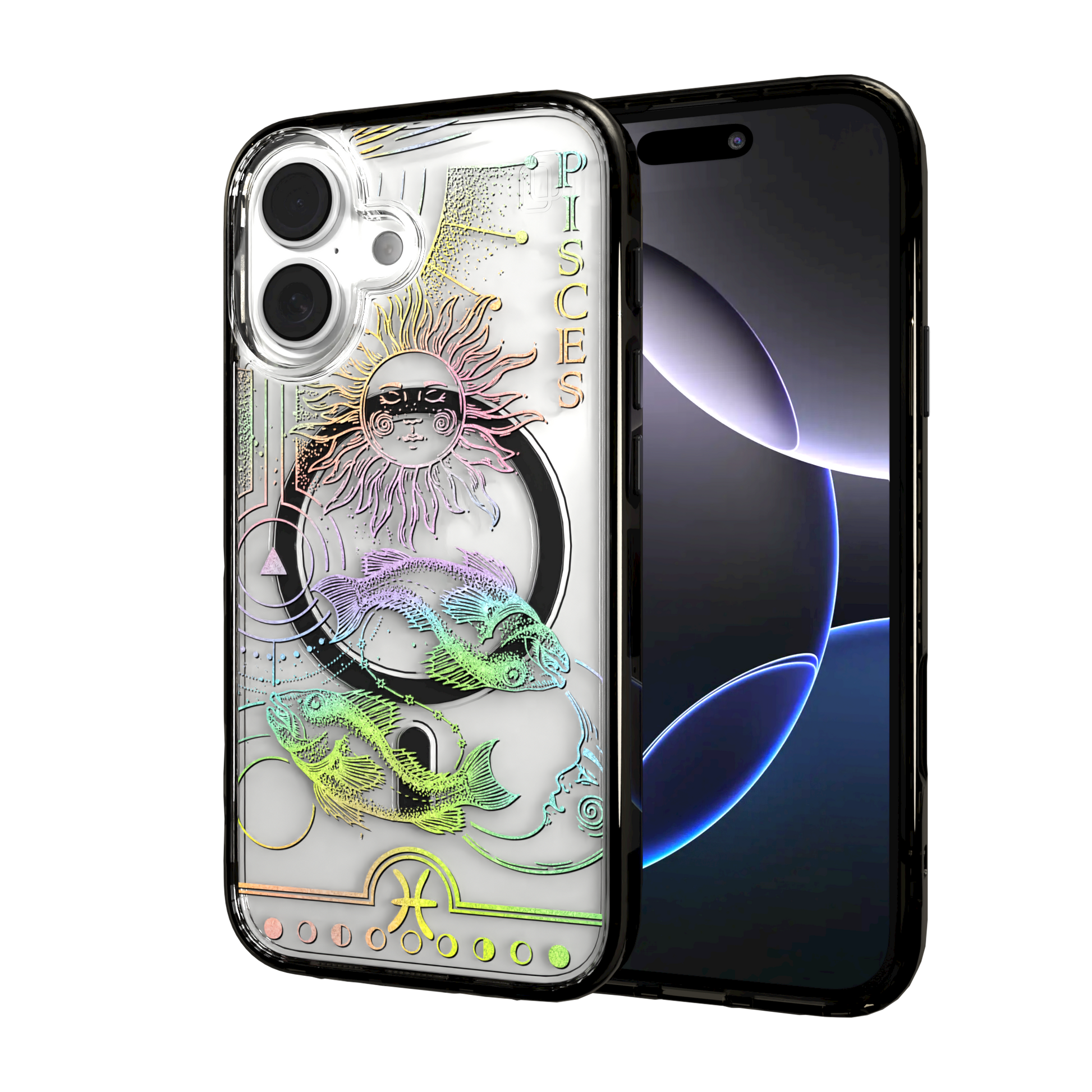 iPhone 16 Series | MagSafe | Zodiac Collection | Pisces Pisces Rainbow / iPhone 16 / Black