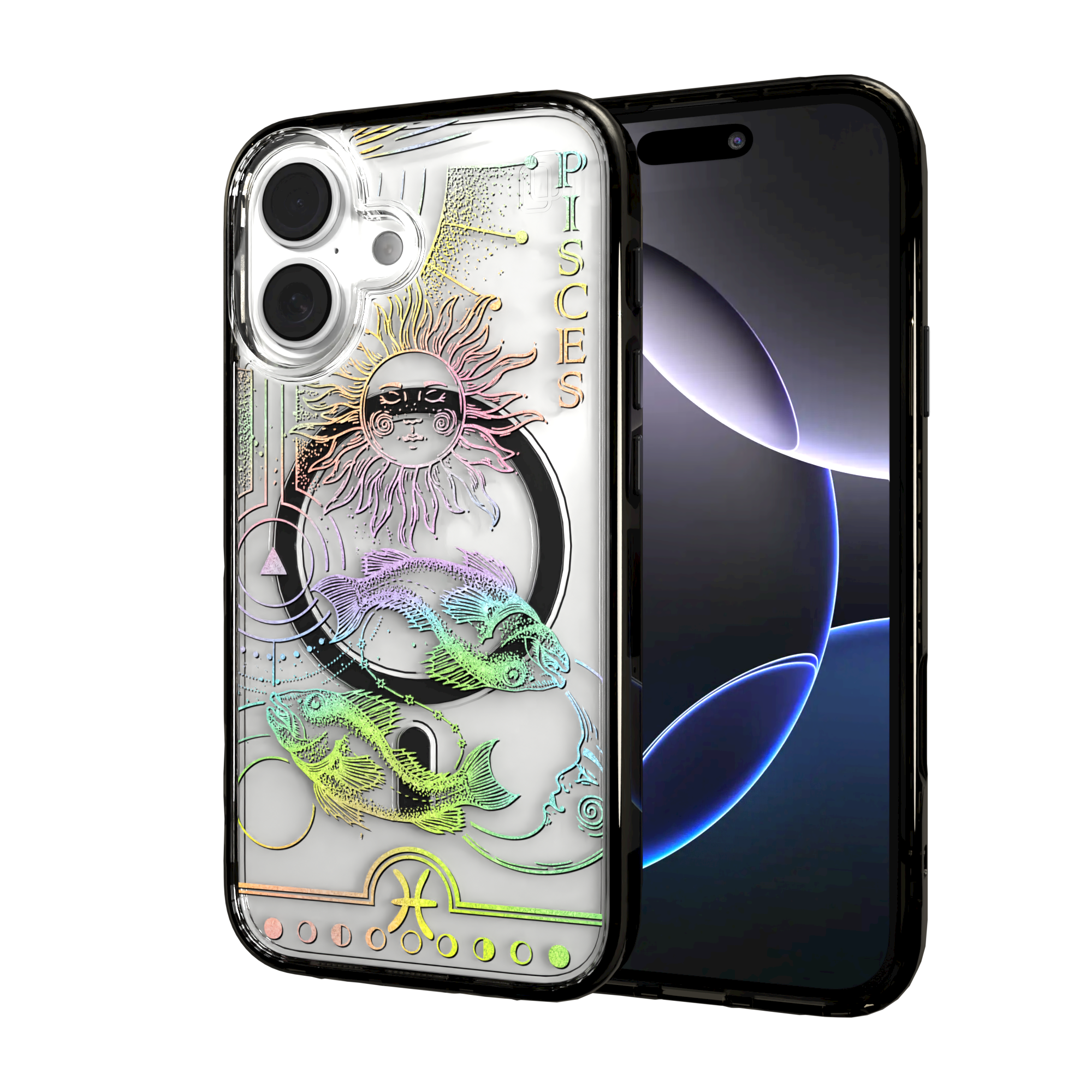 iPhone 16 Series | MagSafe | Zodiac Collection | Pisces Pisces Rainbow / iPhone 16 / Black