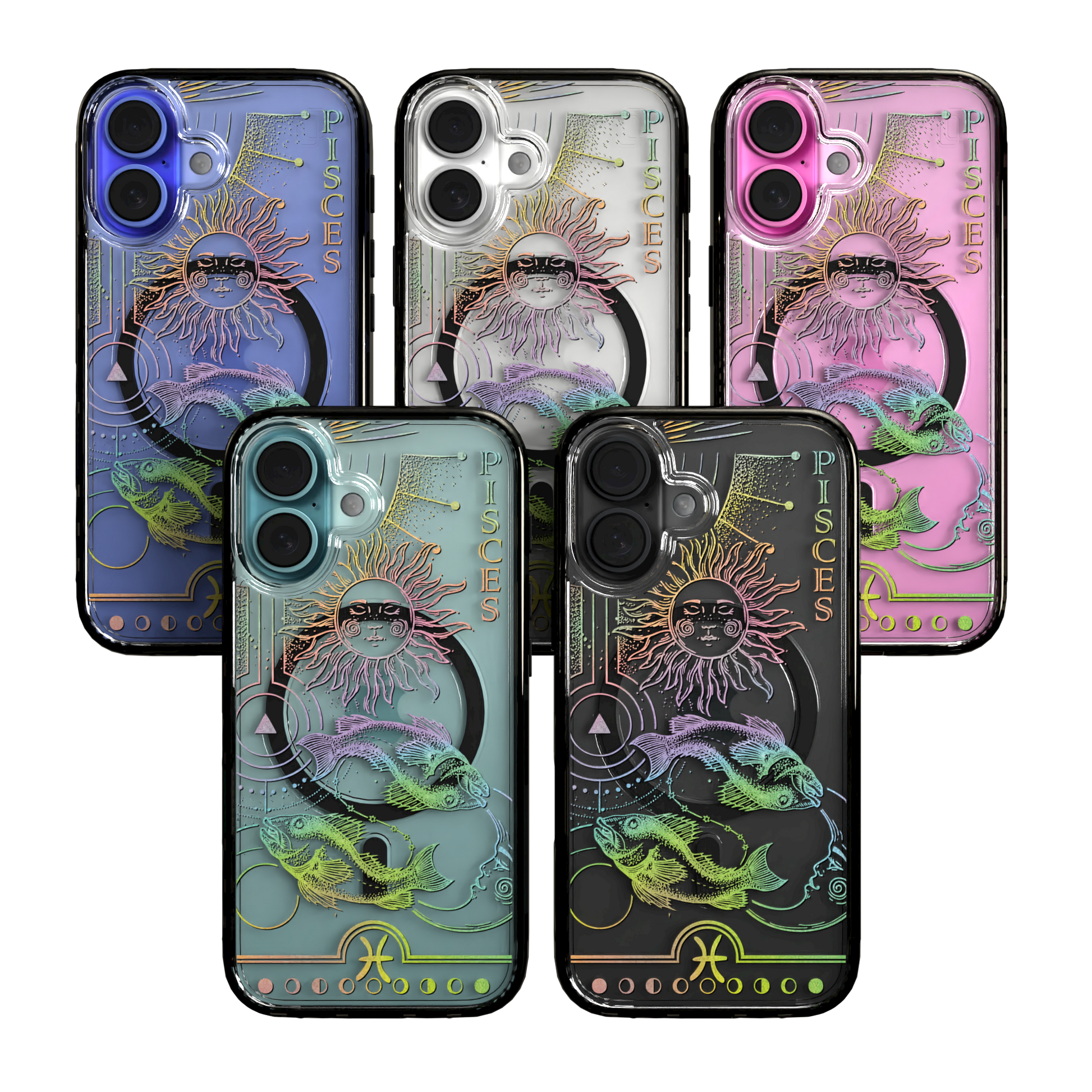 iPhone 16 Series | MagSafe | Zodiac Collection | Pisces Pisces Rainbow / iPhone 16 / Black