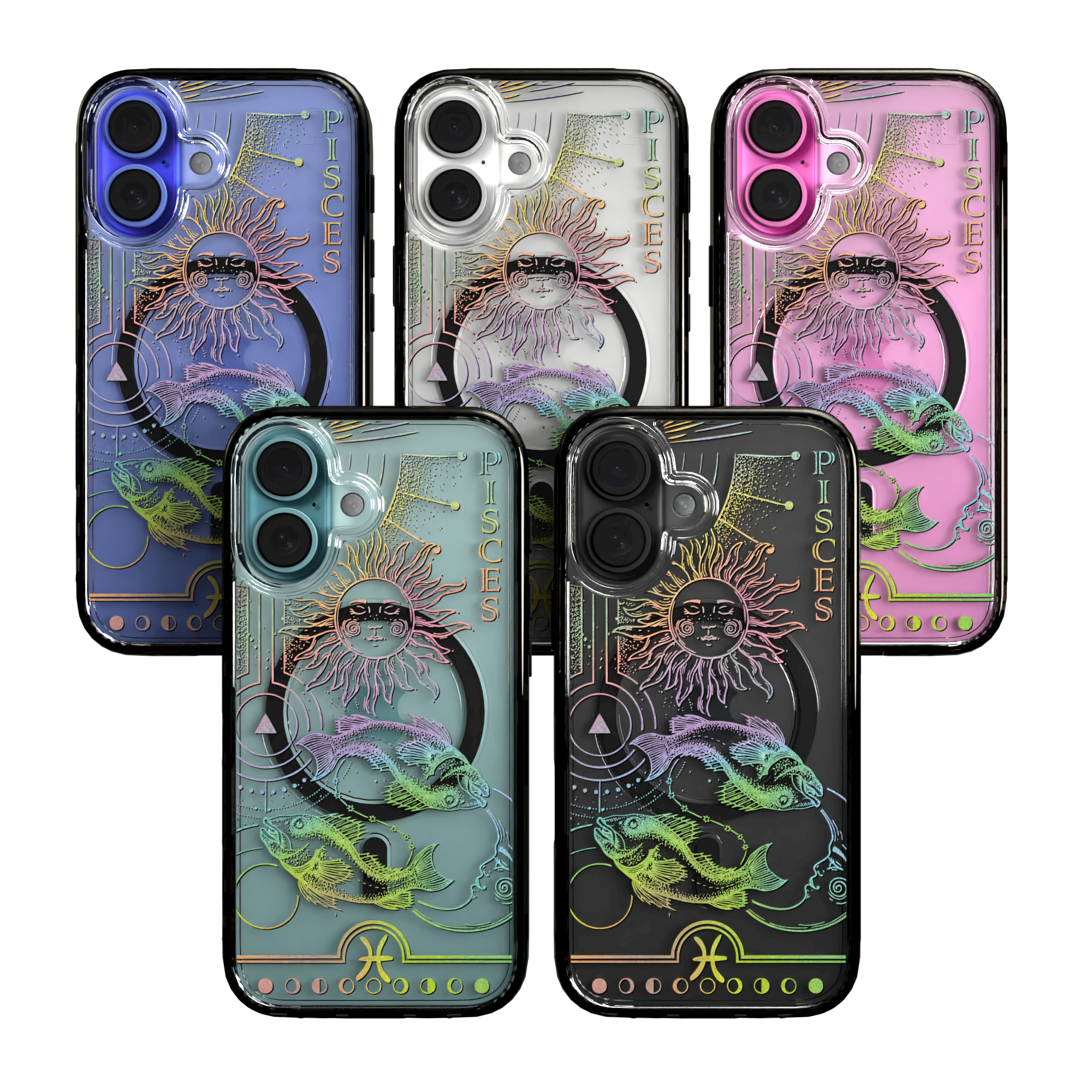 iPhone 16 Series | MagSafe | Zodiac Collection | Pisces Pisces Rainbow / iPhone 16 / Black
