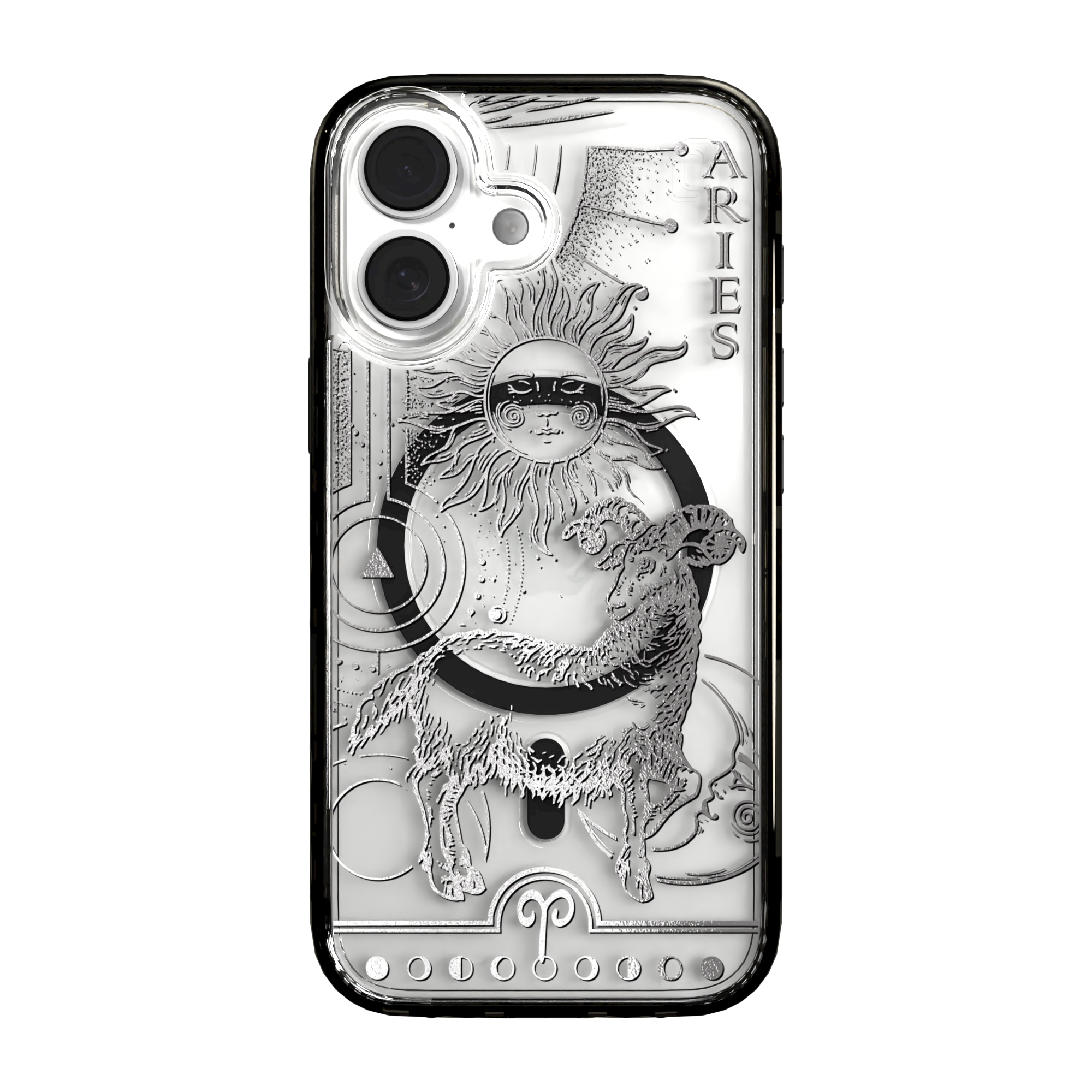 iPhone 16 Series | MagSafe | Zodiac Collection | Aries Aries Silver / iPhone 16 / Black