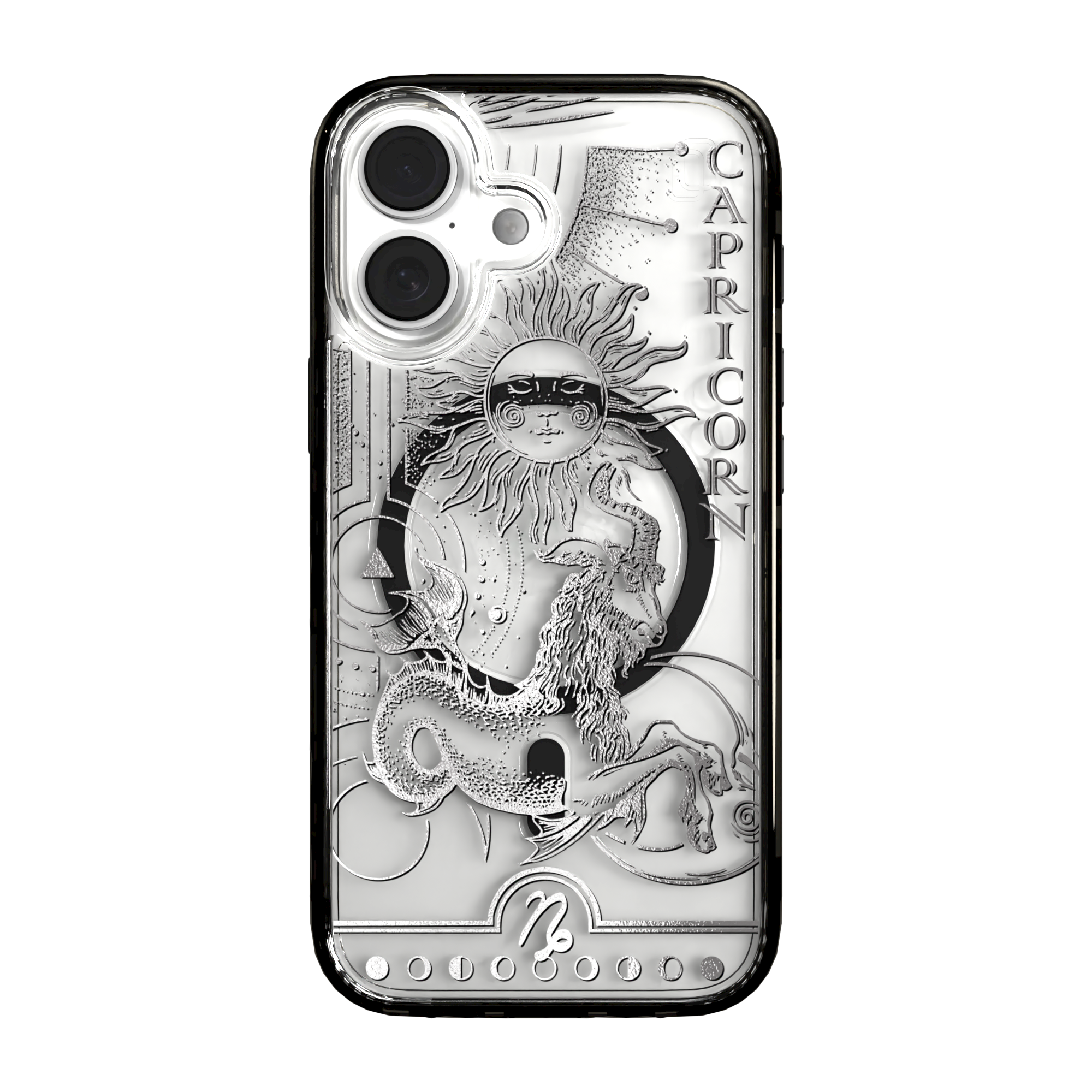 iPhone 16 Series | MagSafe | Zodiac Collection |Capricorn Capricorn Silver / iPhone 16 / Black