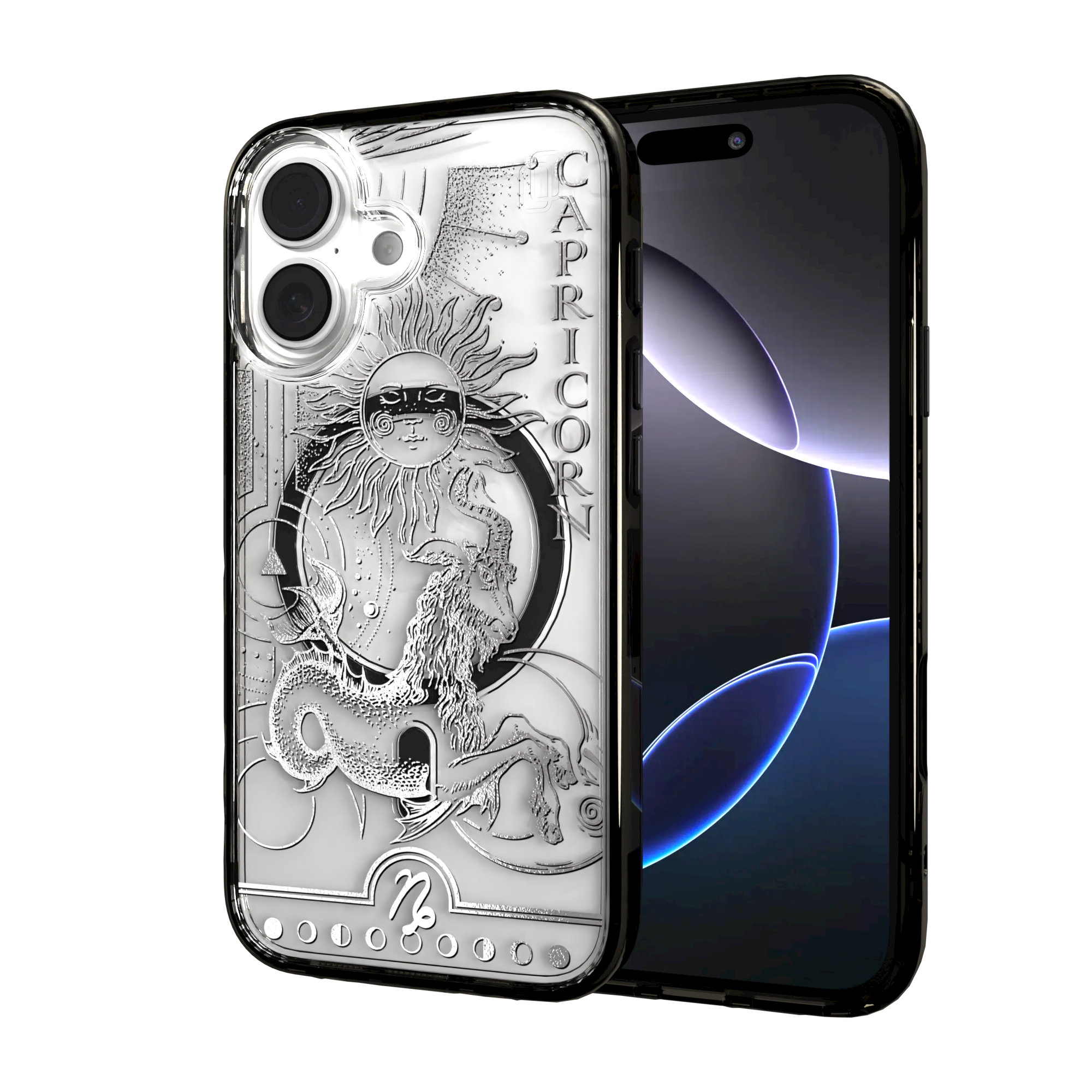 iPhone 16 Series | MagSafe | Zodiac Collection |Capricorn Capricorn Silver / iPhone 16 / Black