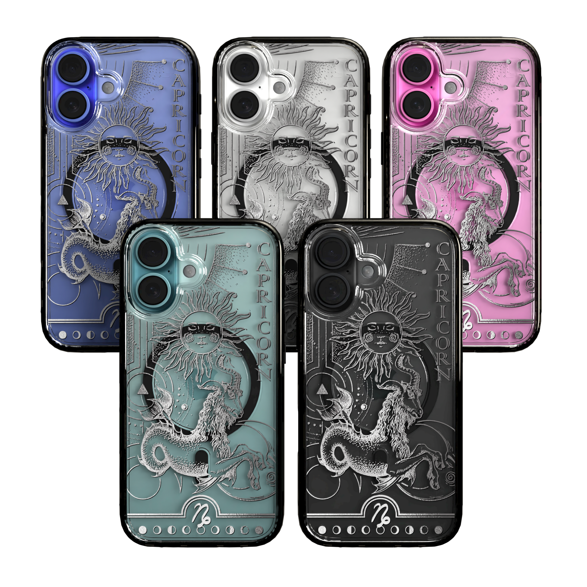 iPhone 16 Series | MagSafe | Zodiac Collection |Capricorn Capricorn Silver / iPhone 16 / Black