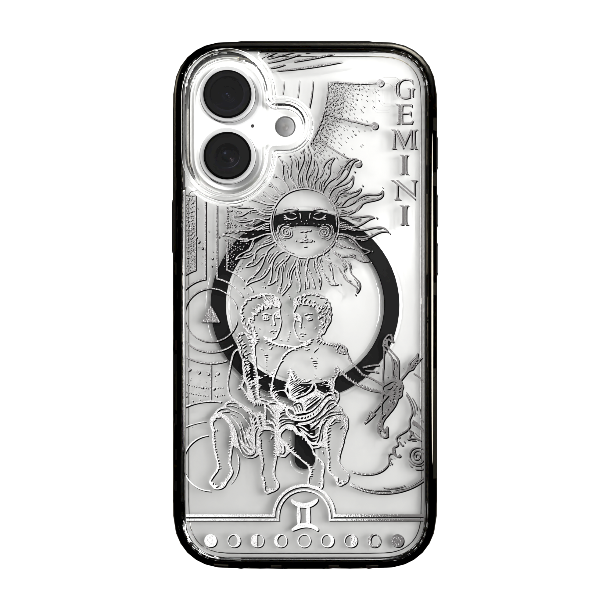 iPhone 16 Series | MagSafe | Zodiac Collection | Gemini Gemini Silver / iPhone 16 / Black