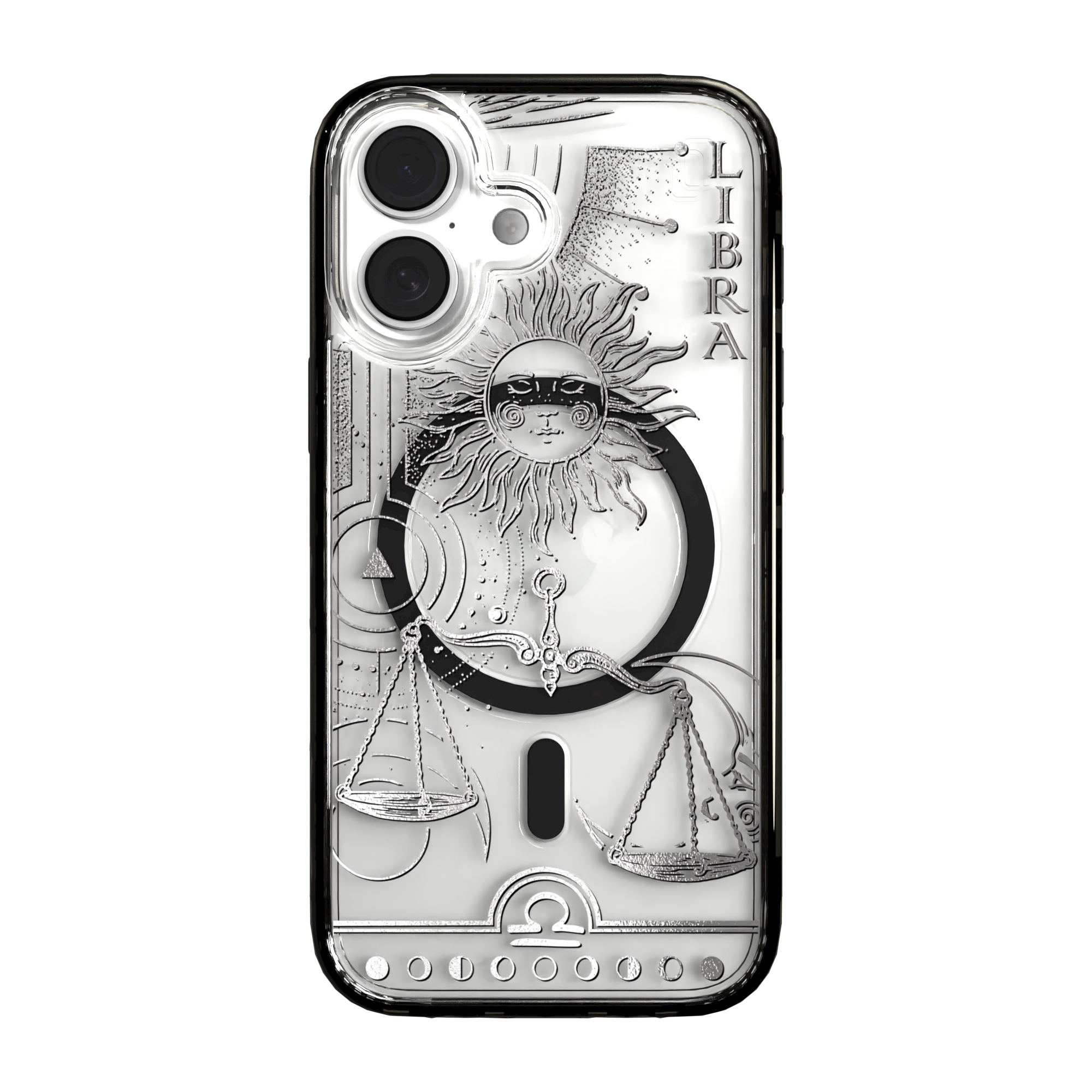iPhone 16 Series | MagSafe | Zodiac Collection | Libra Libra Silver / iPhone 16 / Black
