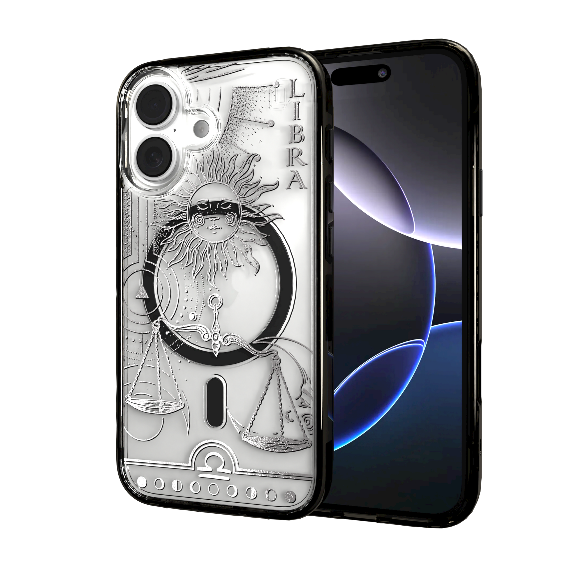 iPhone 16 Series | MagSafe | Zodiac Collection | Libra Libra Silver / iPhone 16 / Black