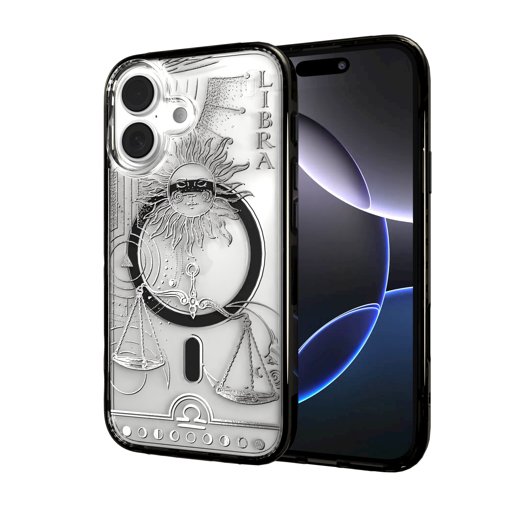 iPhone 16 Series | MagSafe | Zodiac Collection | Libra Libra Silver / iPhone 16 / Black