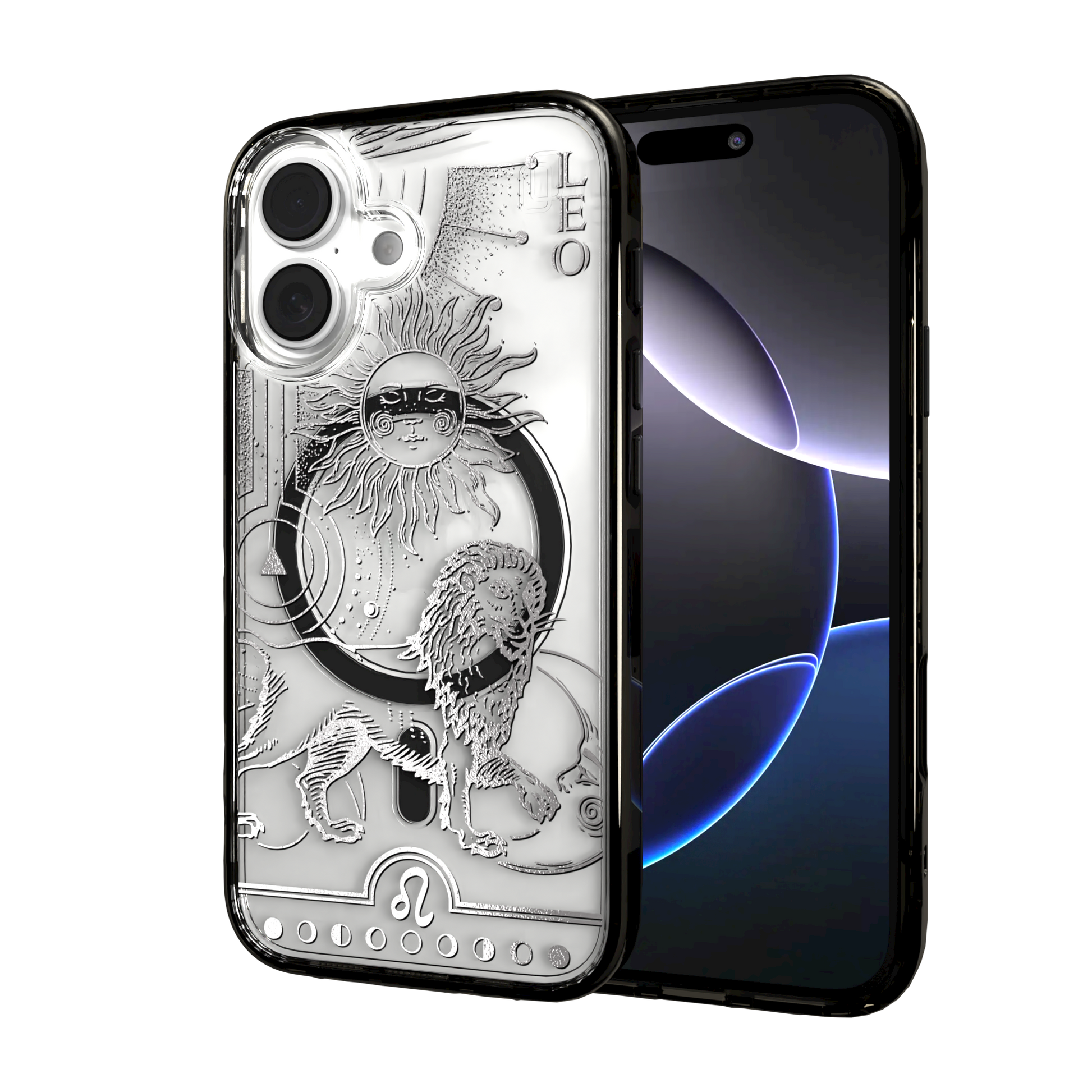 iPhone 16 Series | MagSafe | Zodiac Collection | Leo Leo Silver / iPhone 16 / Black
