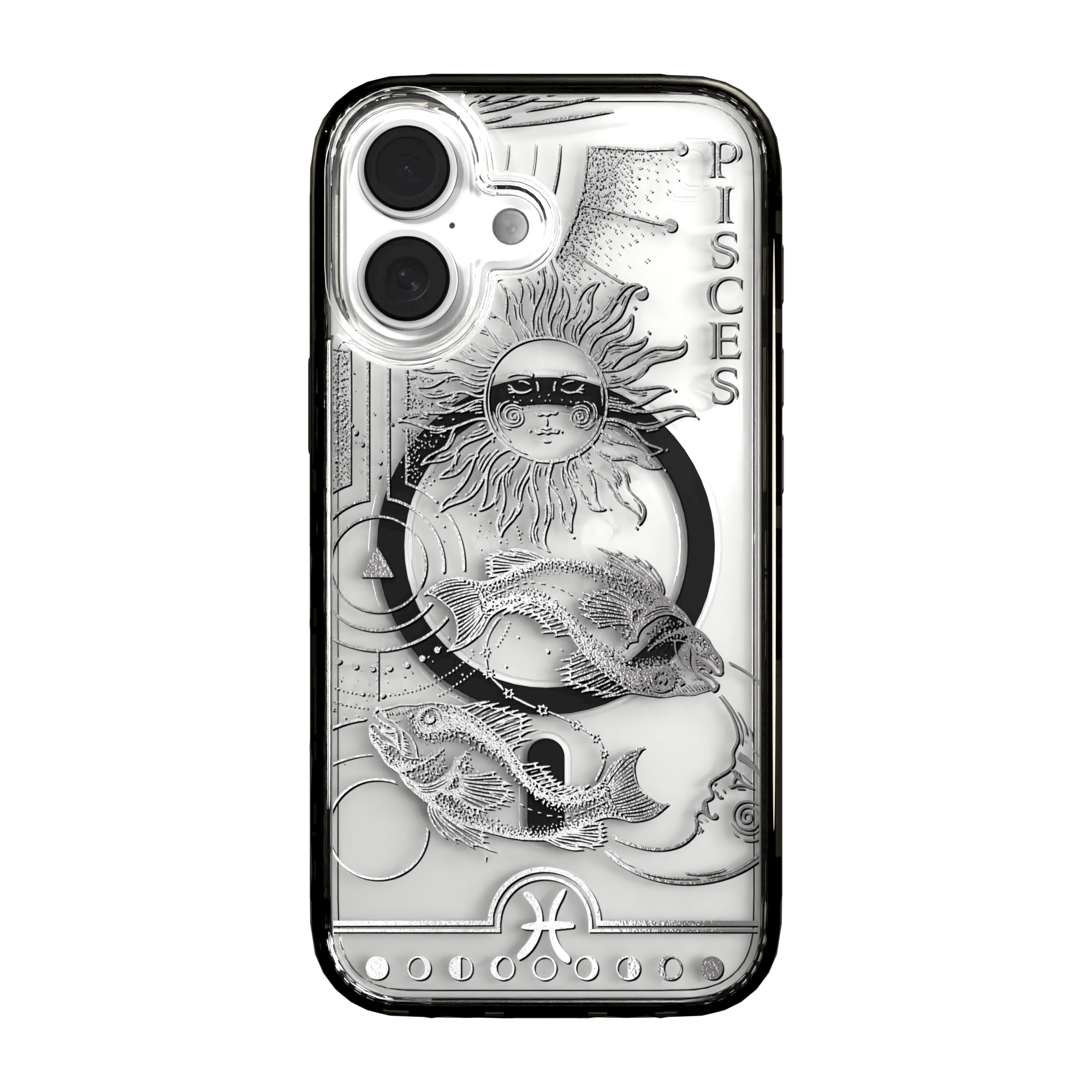 iPhone 16 Series | MagSafe | Zodiac Collection | Pisces Pisces Silver / iPhone 16 / Black