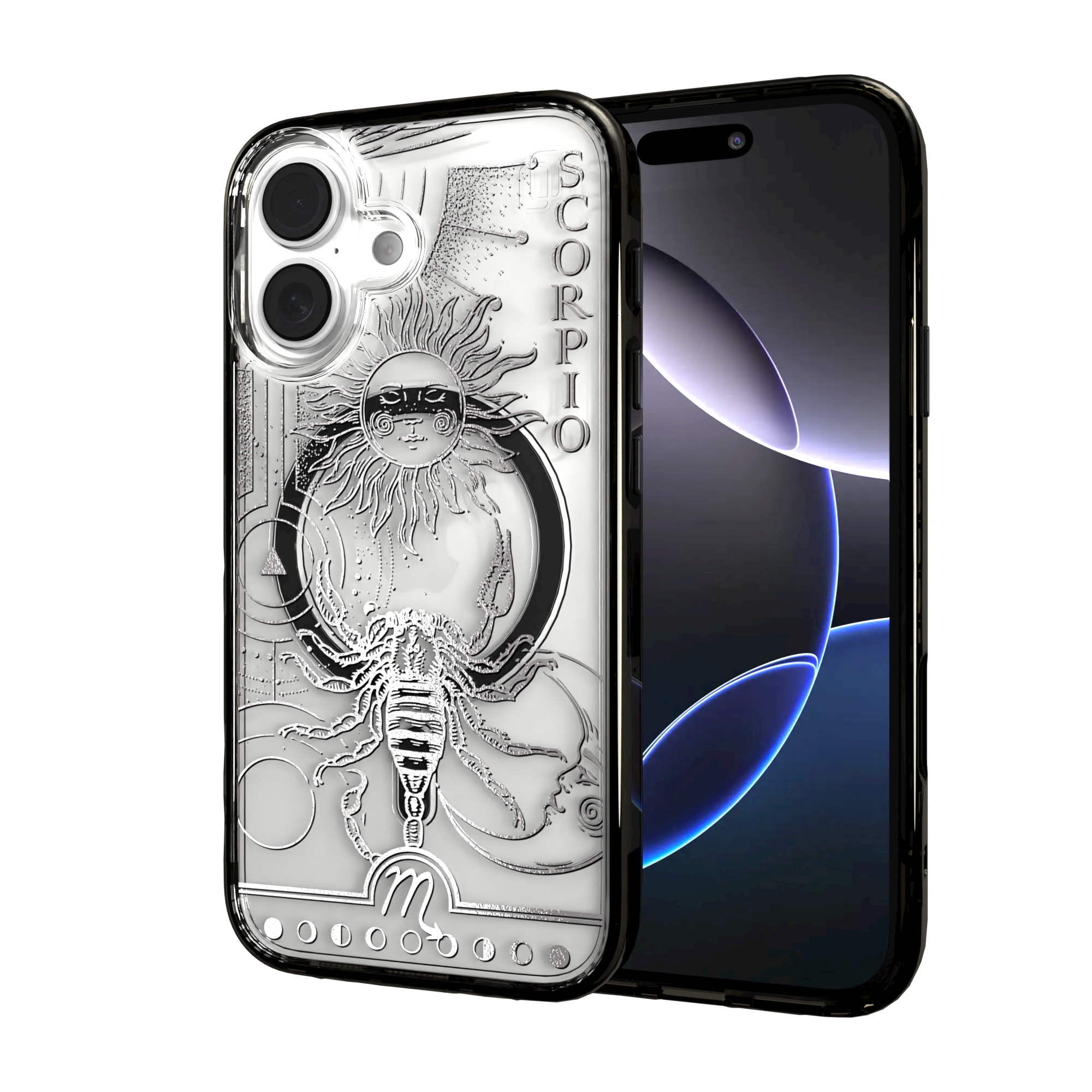 iPhone 16 Series | MagSafe | Zodiac Collection | Scorpio Scorpio Silver / iPhone 16 / Black