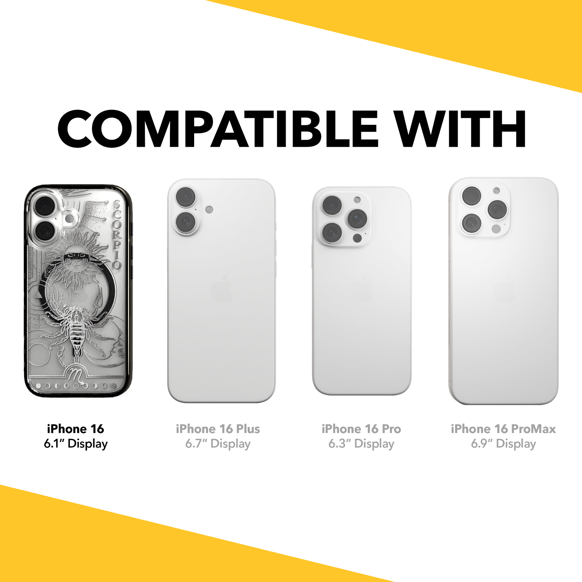 iPhone 16 Series | MagSafe | Zodiac Collection | Scorpio Scorpio Silver / iPhone 16 / Black