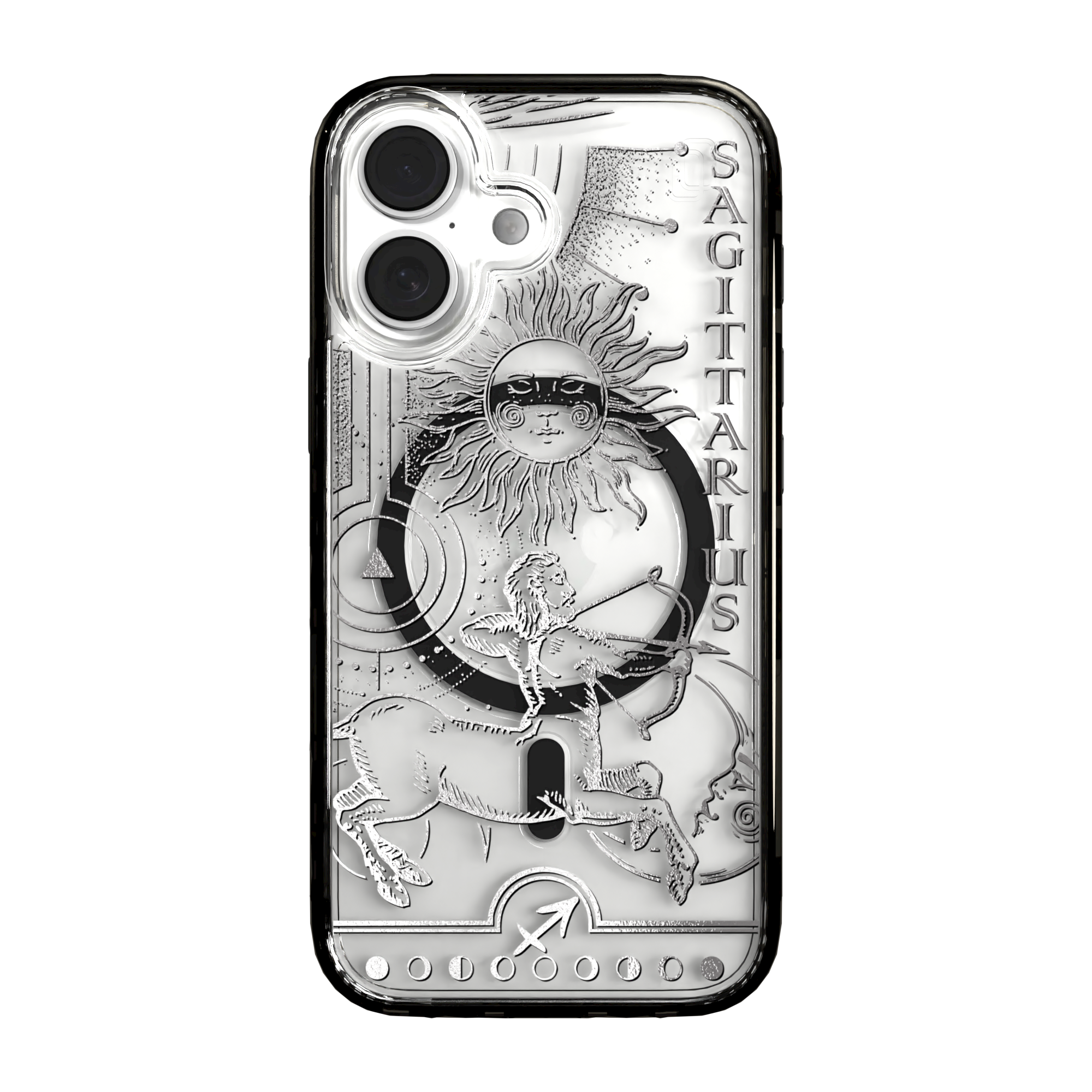 iPhone 16 Series | MagSafe | Zodiac Collection | Sagitarius Sagittarius Silver / iPhone 16 / Black