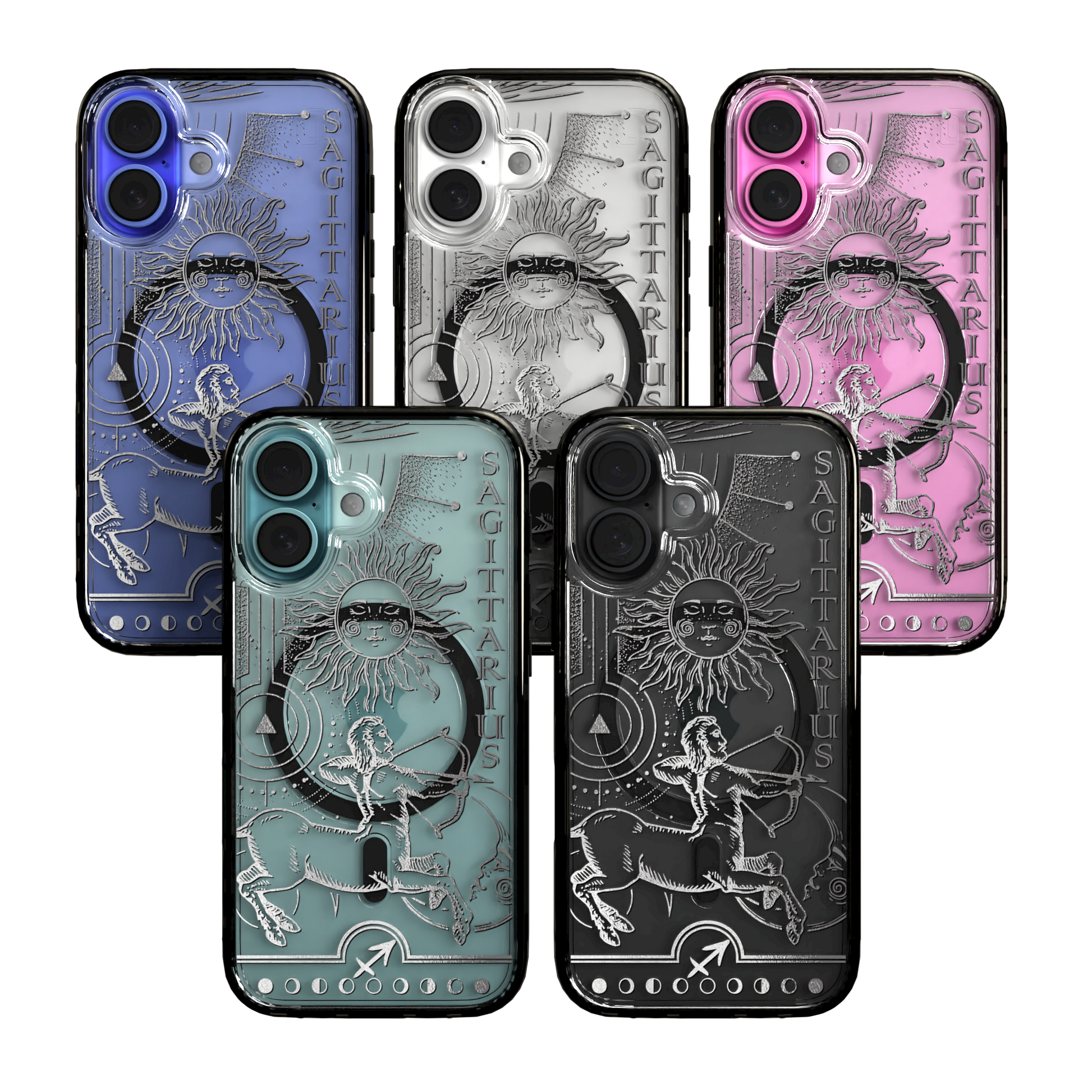 iPhone 16 Series | MagSafe | Zodiac Collection | Sagitarius Sagittarius Silver / iPhone 16 / Black