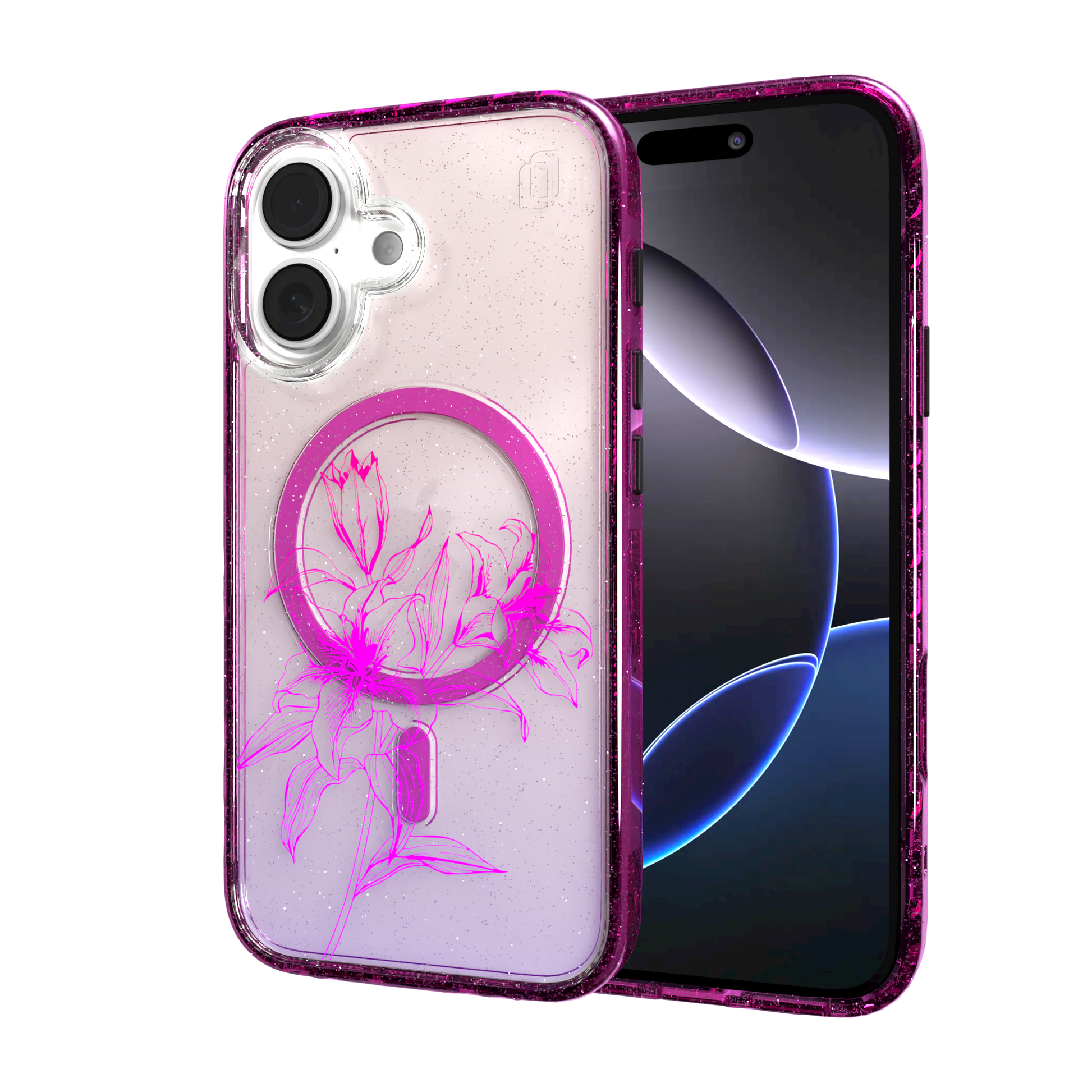 iPhone 16 Series | MagSafe | Ombre Bouquet Case Collection | Pink & Purple Prism Pink Prism / iPhone 16 / Red