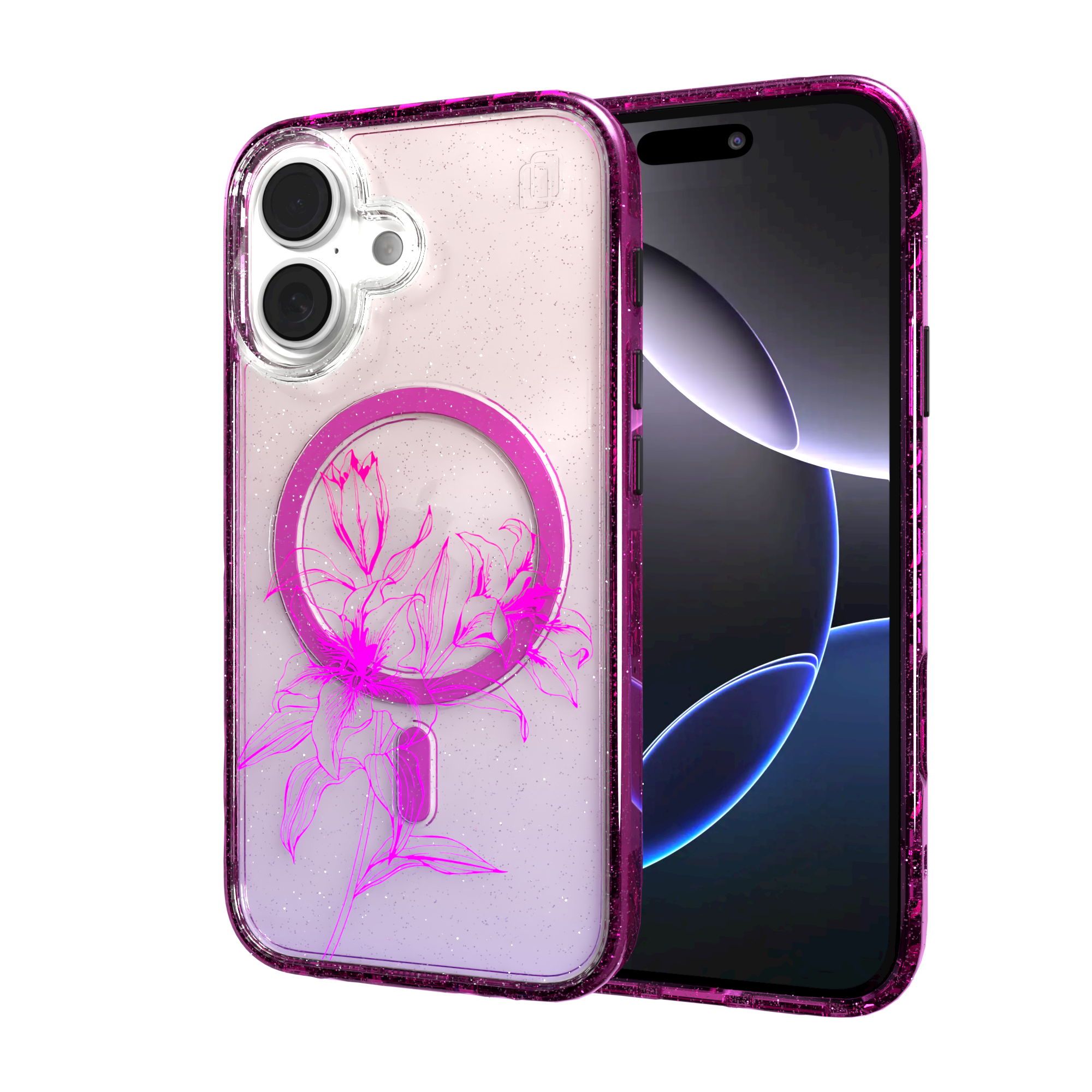 iPhone 16 Series | MagSafe | Ombre Bouquet Case Collection | Pink & Purple Prism Pink Prism / iPhone 16 / Red