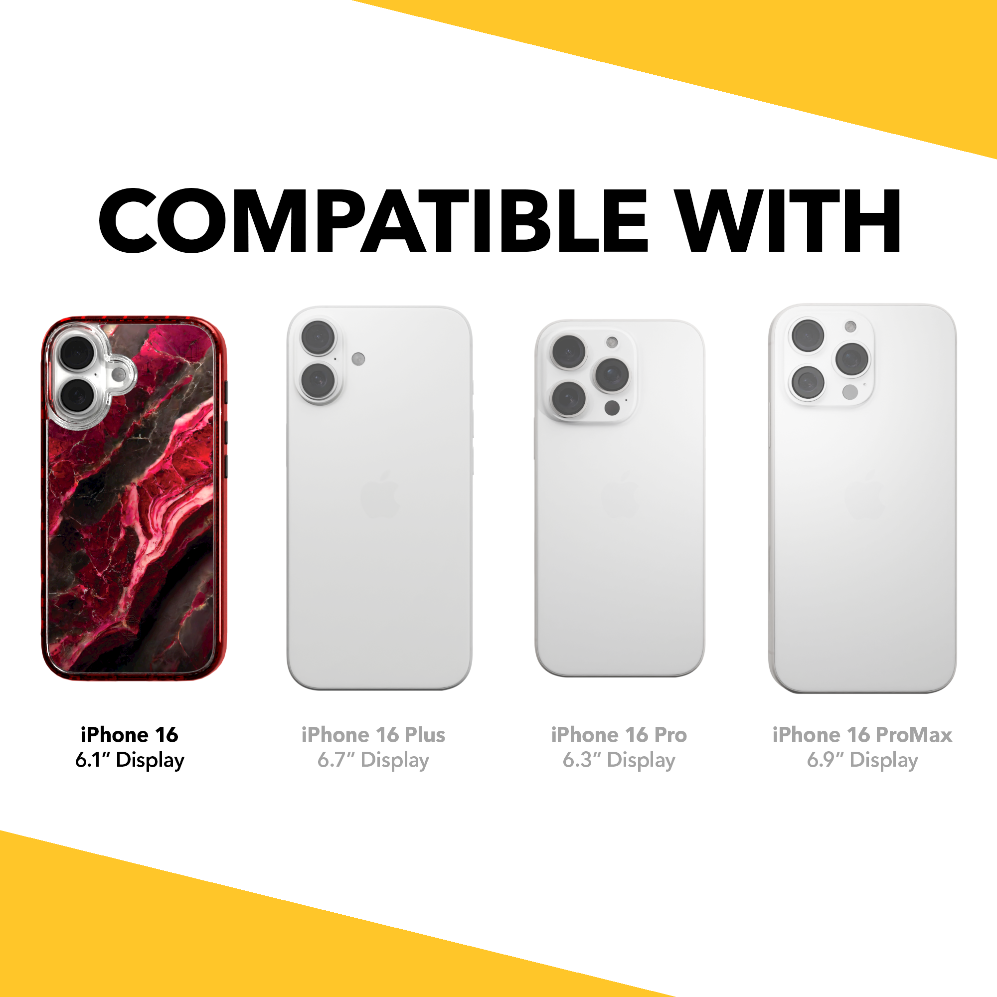 iPhone 16 Series | MagSafe | Stone Beauty Case Collection | Morning Sun Red Marble Morning Sun / iPhone 16 / Red