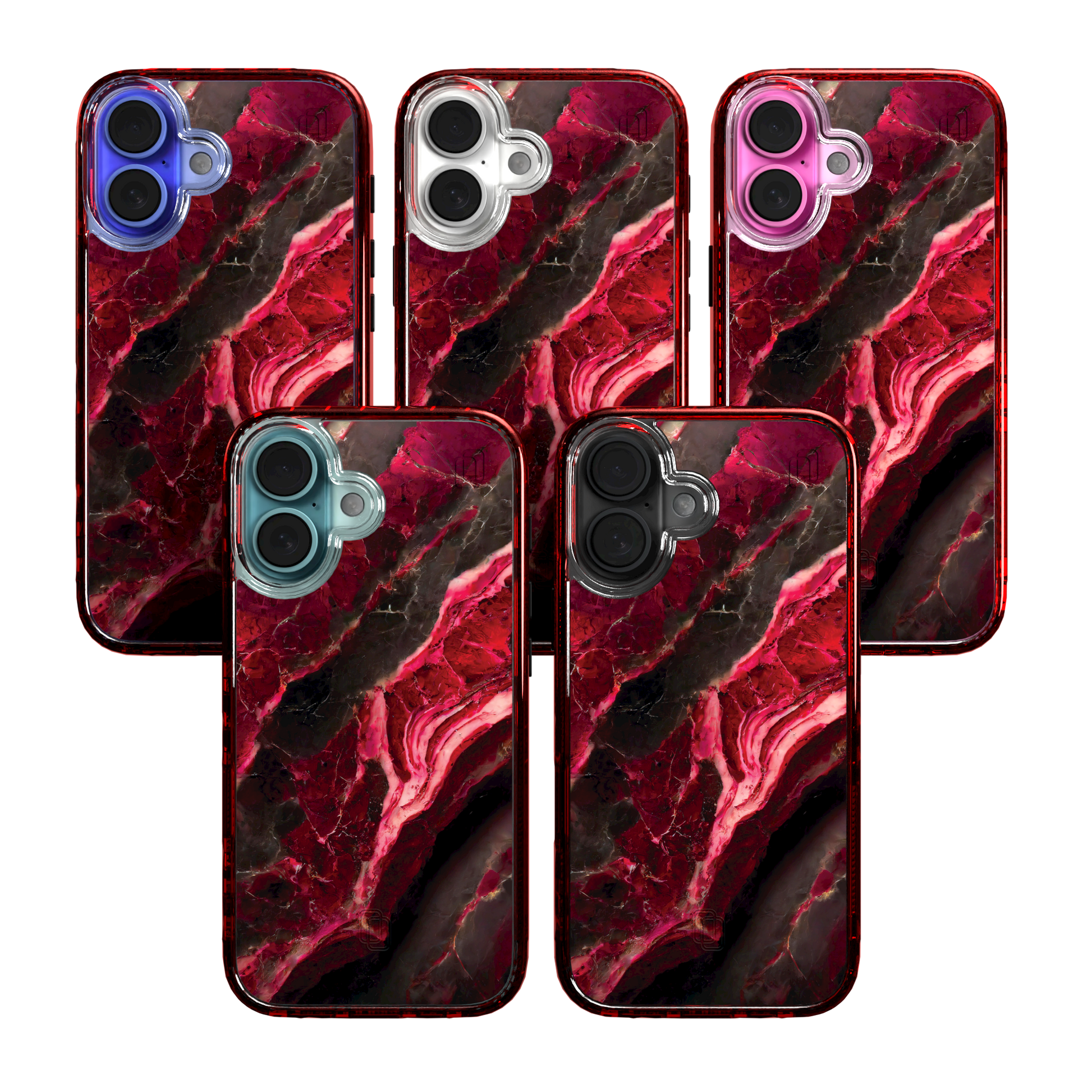 iPhone 16 Series | MagSafe | Stone Beauty Case Collection | Morning Sun Red Marble Morning Sun / iPhone 16 / Red