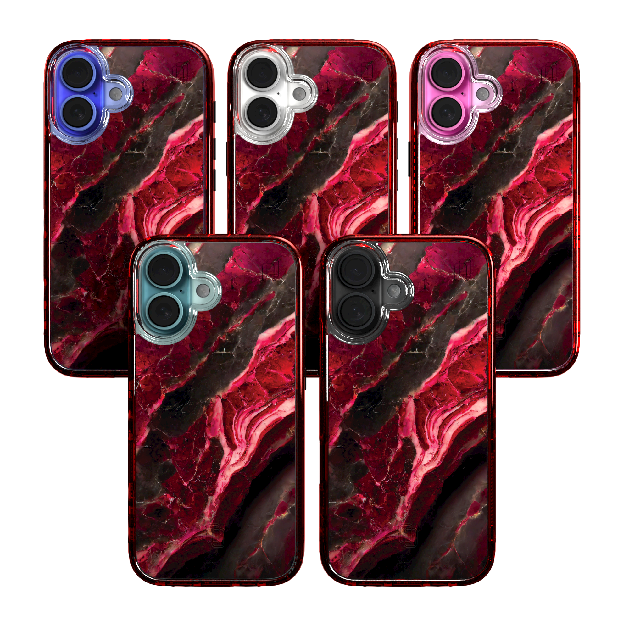 iPhone 16 Series | MagSafe | Stone Beauty Case Collection | Morning Sun Red Marble Morning Sun / iPhone 16 / Red