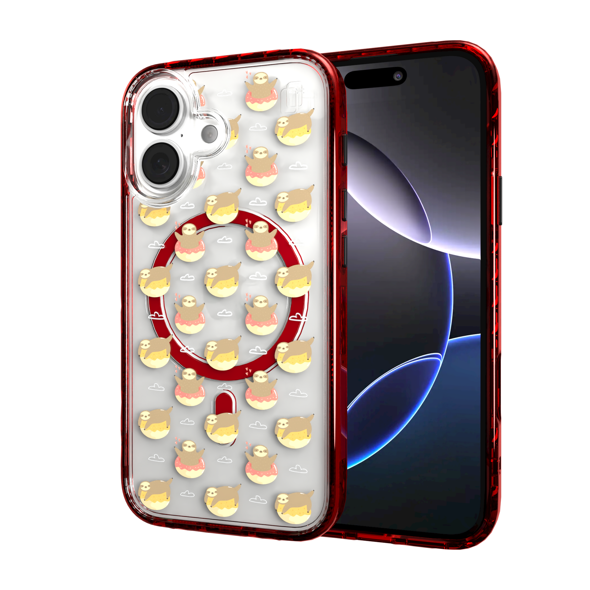 iPhone 16 Series | MagSafe | Sloth Case Collection | Dreamy Sloth Dreamy Sloth / iPhone 16 / Red