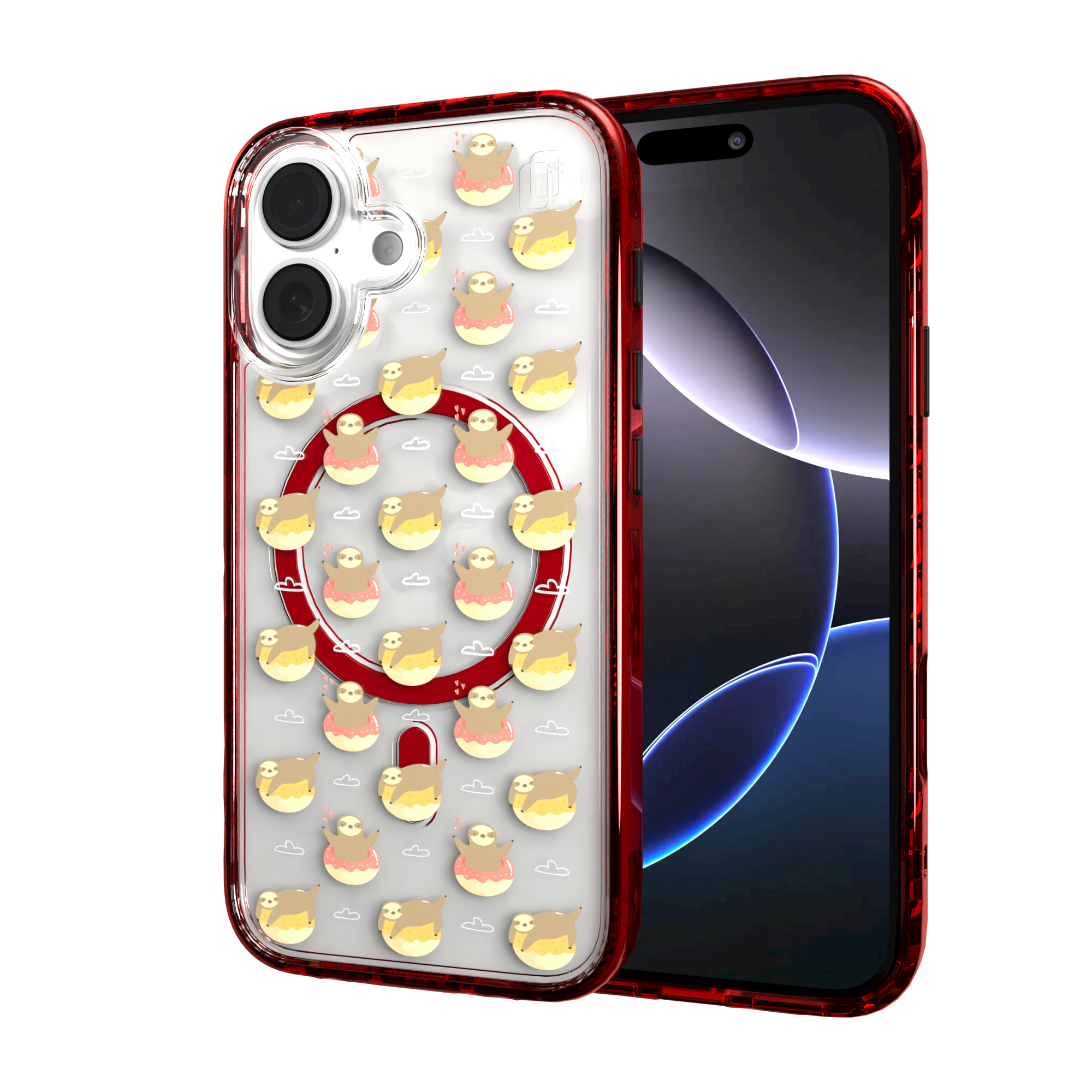 iPhone 16 Series | MagSafe | Sloth Case Collection | Dreamy Sloth Dreamy Sloth / iPhone 16 / Red
