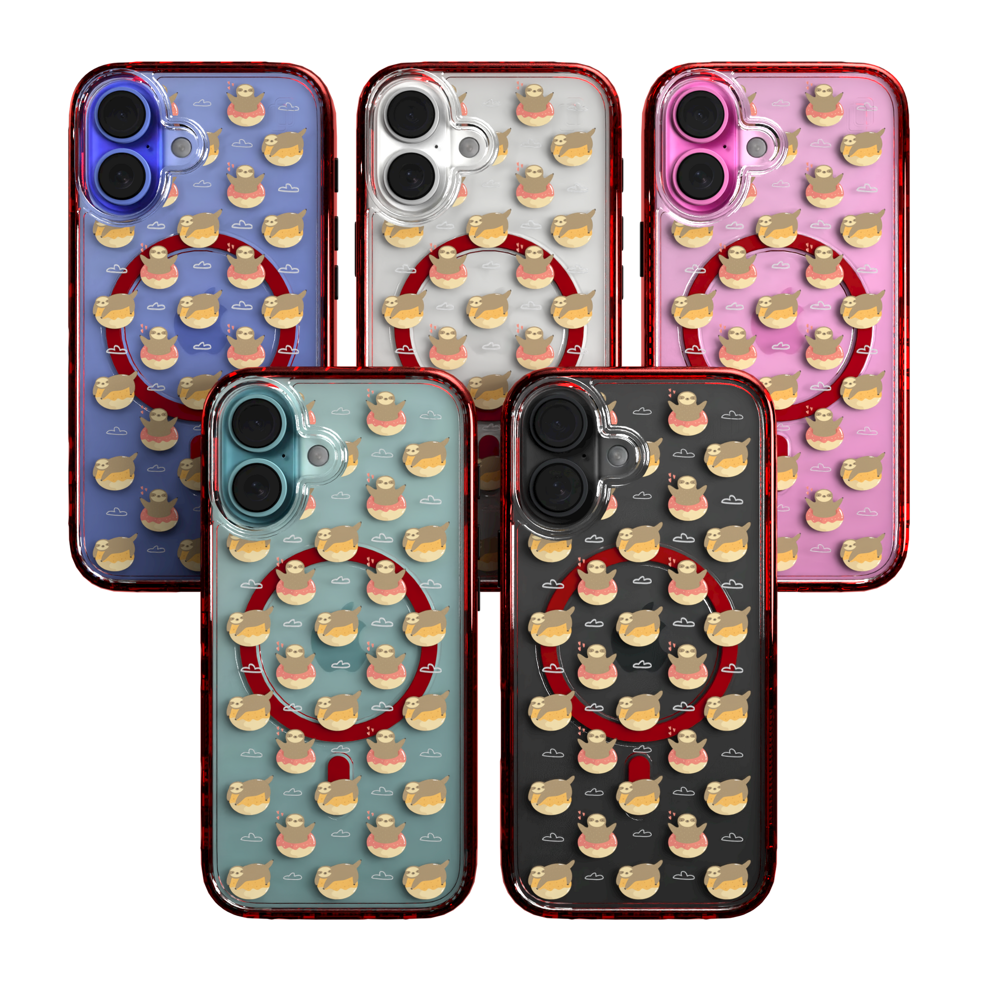 iPhone 16 Series | MagSafe | Sloth Case Collection | Dreamy Sloth Dreamy Sloth / iPhone 16 / Red