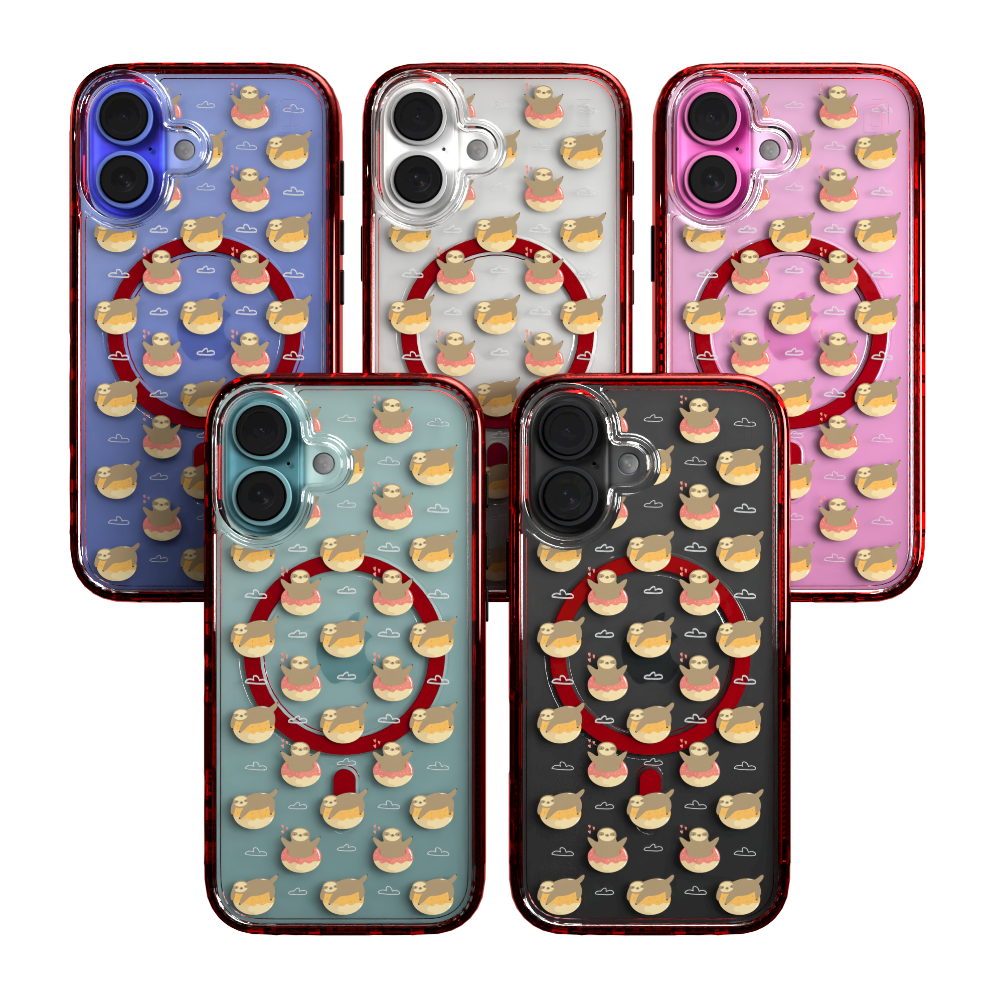 iPhone 16 Series | MagSafe | Sloth Case Collection | Dreamy Sloth Dreamy Sloth / iPhone 16 / Red