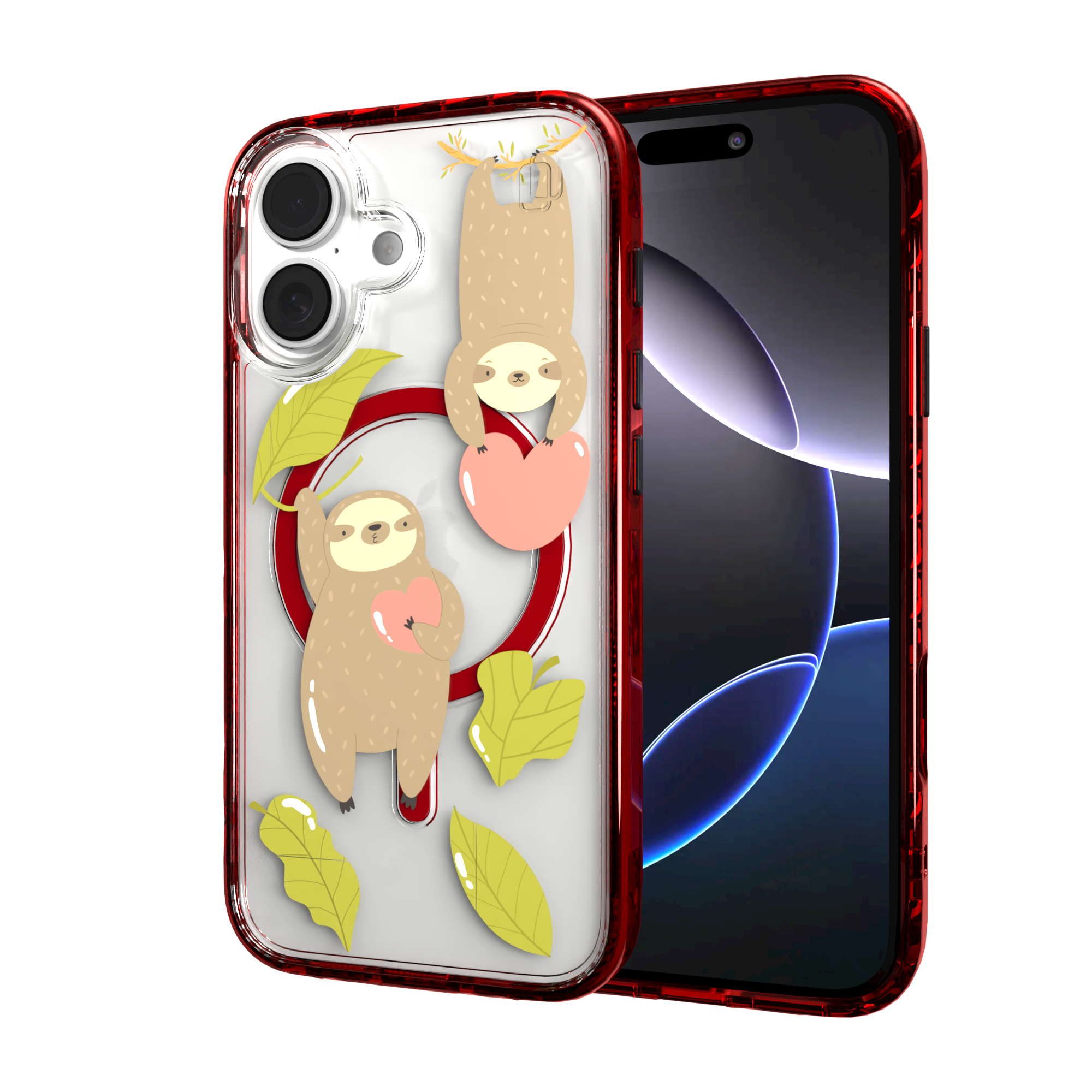 iPhone 16 Series | MagSafe | Sloth Case Collection | Slothy Vibes Slothy Vibes / iPhone 16 / Red