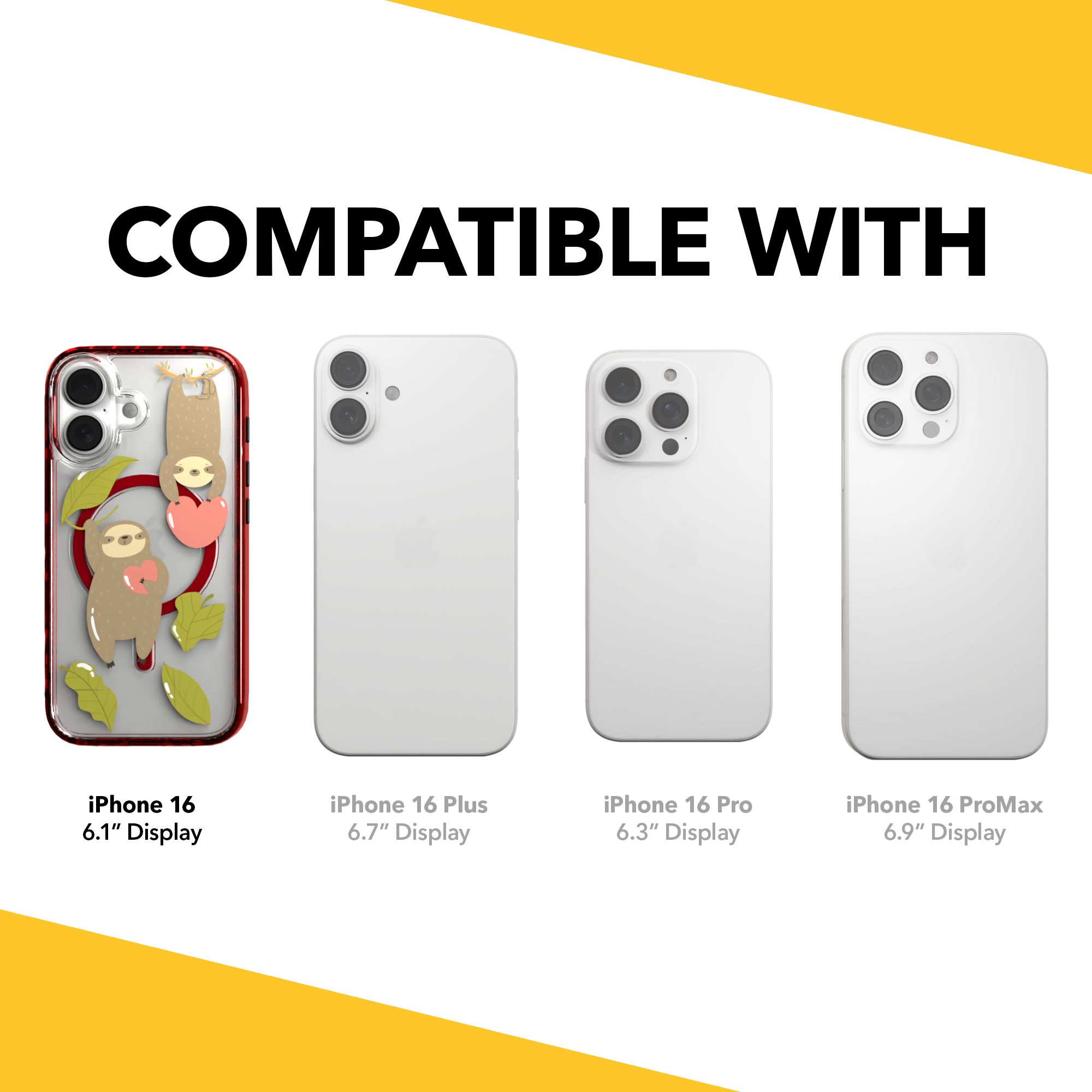 iPhone 16 Series | MagSafe | Sloth Case Collection | Slothy Vibes Slothy Vibes / iPhone 16 / Red