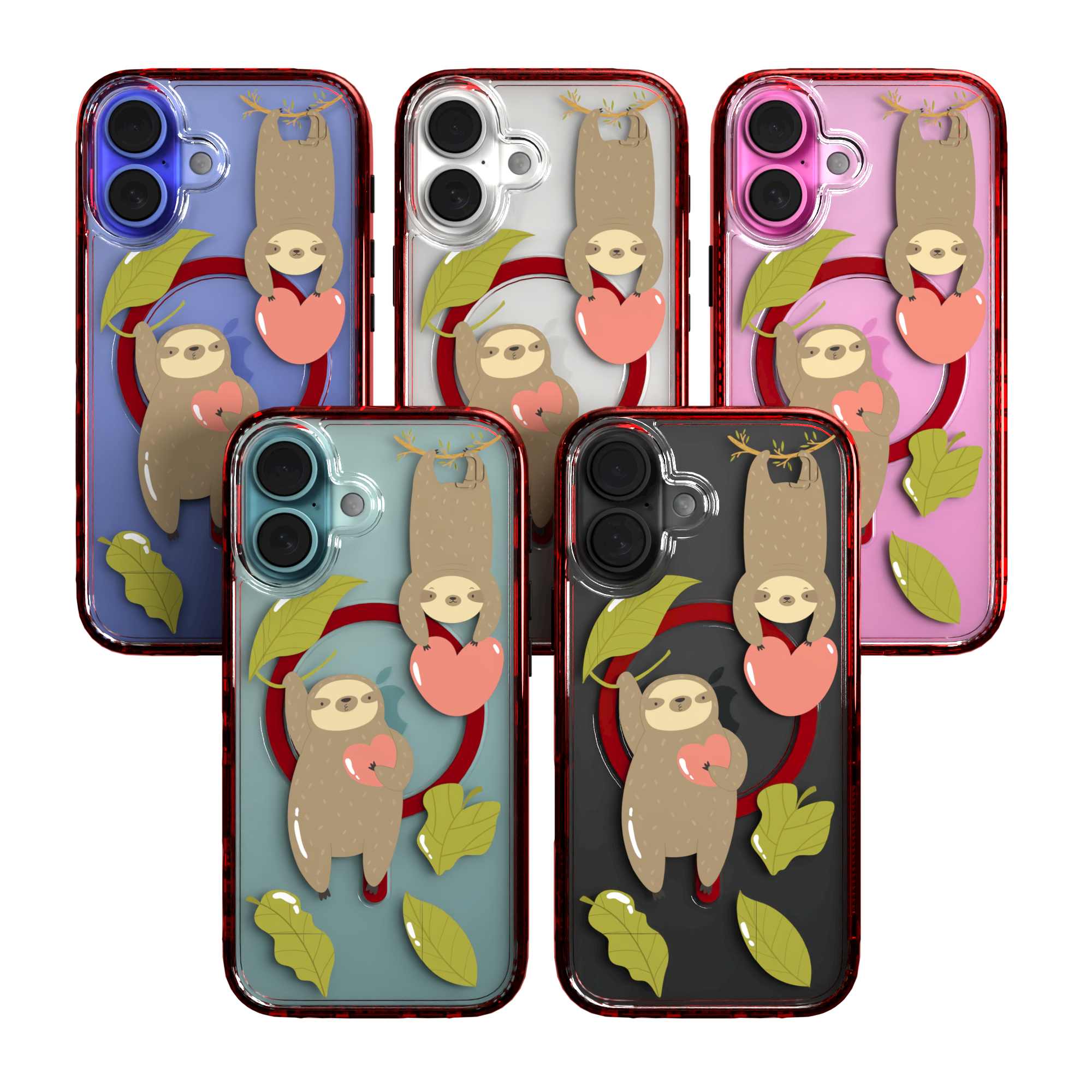 iPhone 16 Series | MagSafe | Sloth Case Collection | Slothy Vibes Slothy Vibes / iPhone 16 / Red