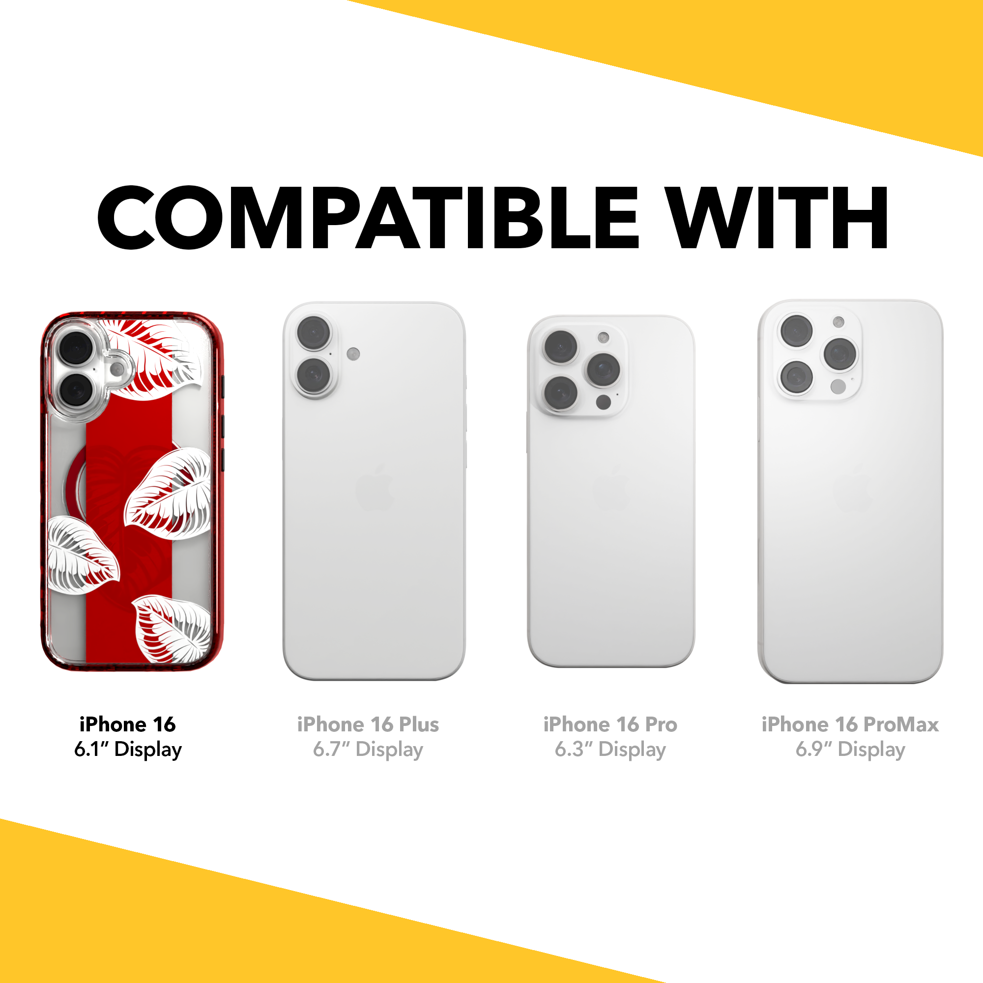iPhone 16 Series | MagSafe | Summer Vibes Case Collection | Red & White Monstera Monstera Red / iPhone 16 / Red