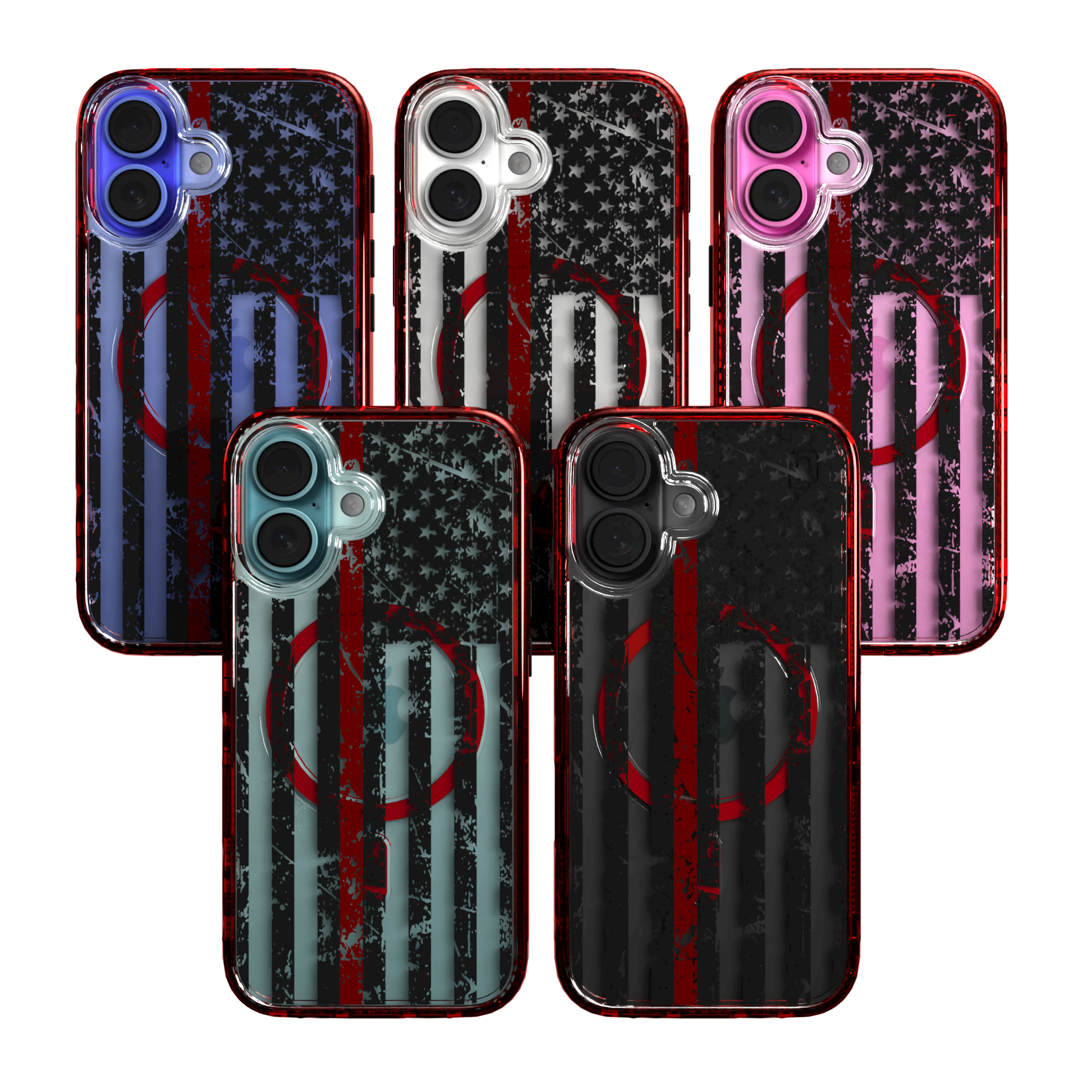 iPhone 16 Series | MagSafe | Red, White & Blue Case Collection | Thin Red Line Red Line / iPhone 16 / Red