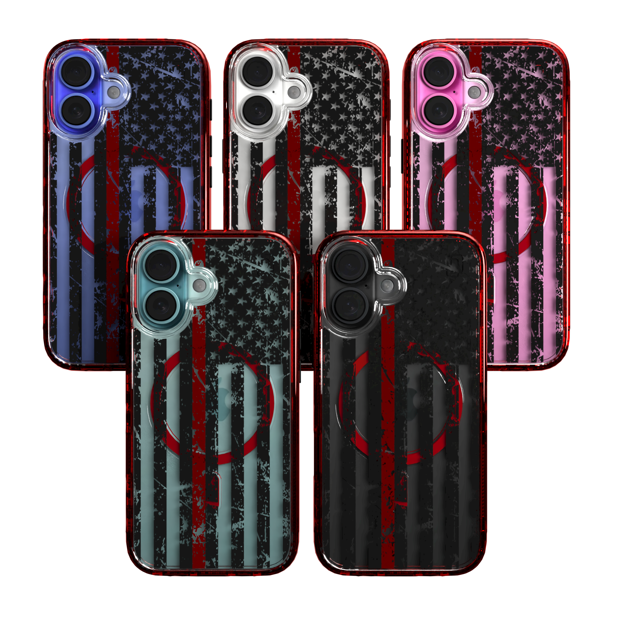 iPhone 16 Series | MagSafe | Red, White & Blue Case Collection | Thin Red Line Red Line / iPhone 16 / Red