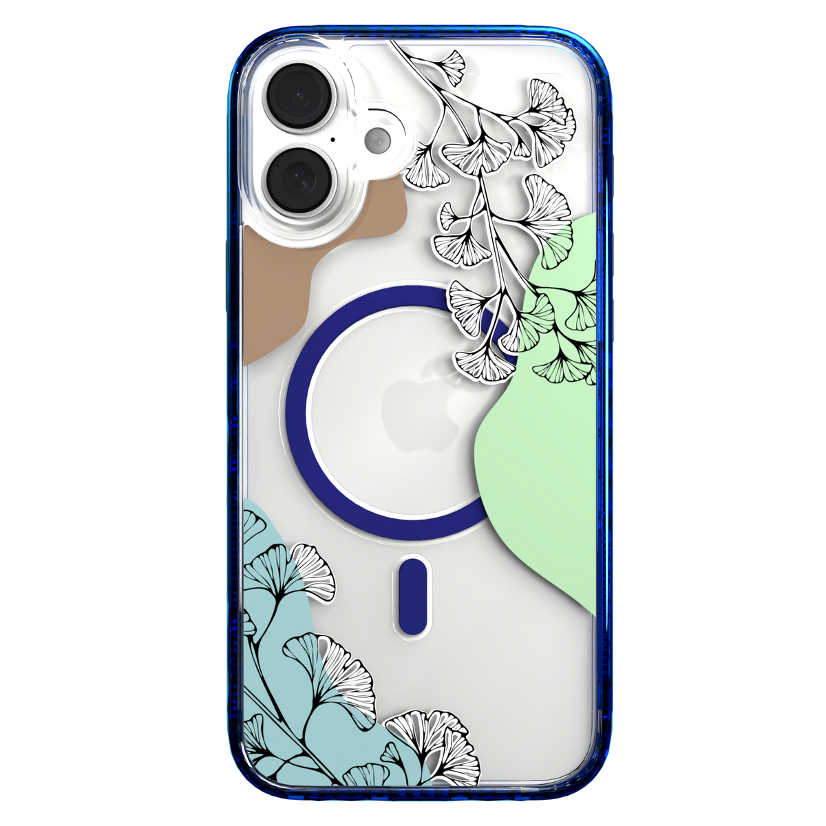 iPhone 16 Series | MagSafe | Botanical Fusion Abstract Case | Green Spring Fields Spring / iPhone 16 Plus / Blue