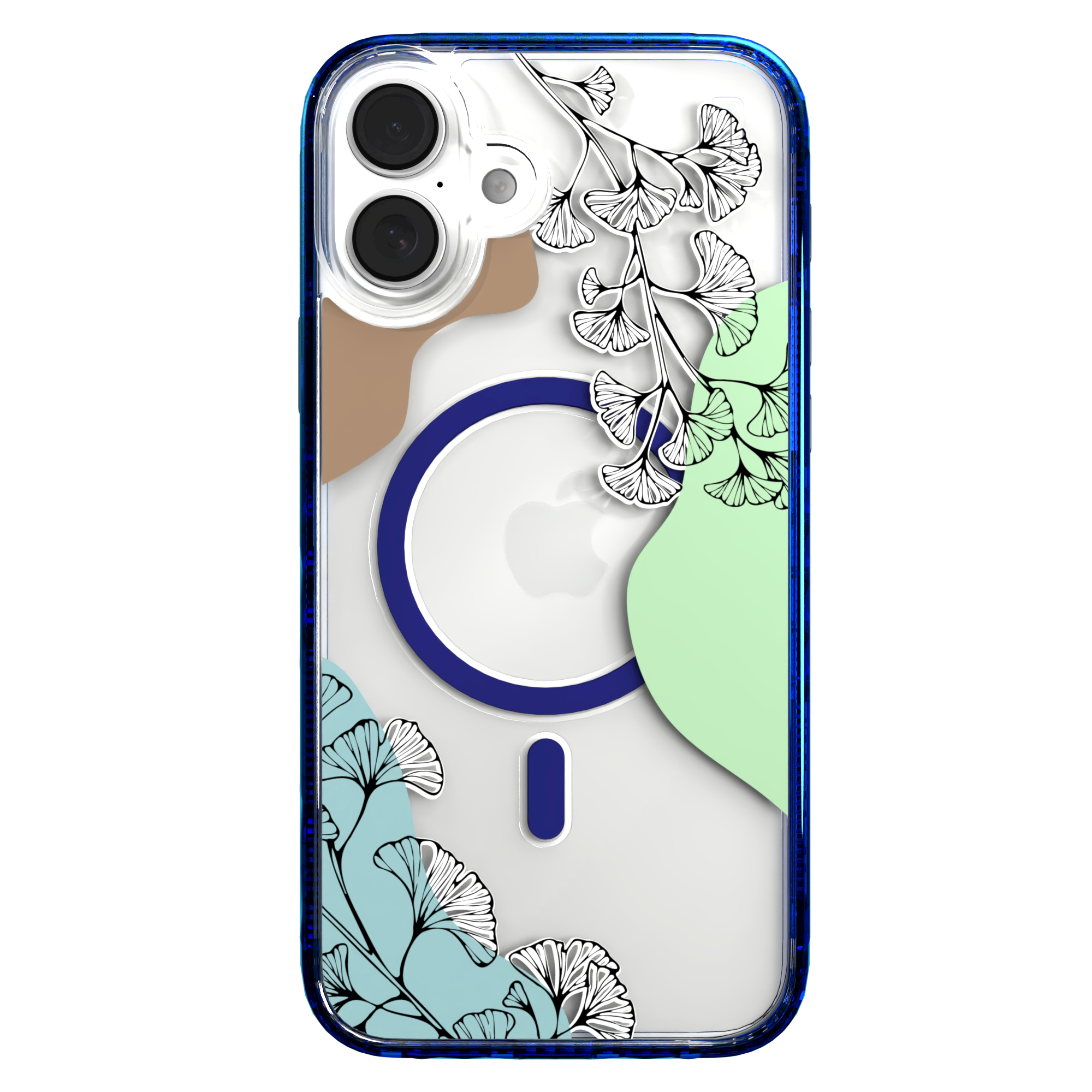 iPhone 16 Series | MagSafe | Botanical Fusion Abstract Case | Green Spring Fields Spring / iPhone 16 Plus / Blue